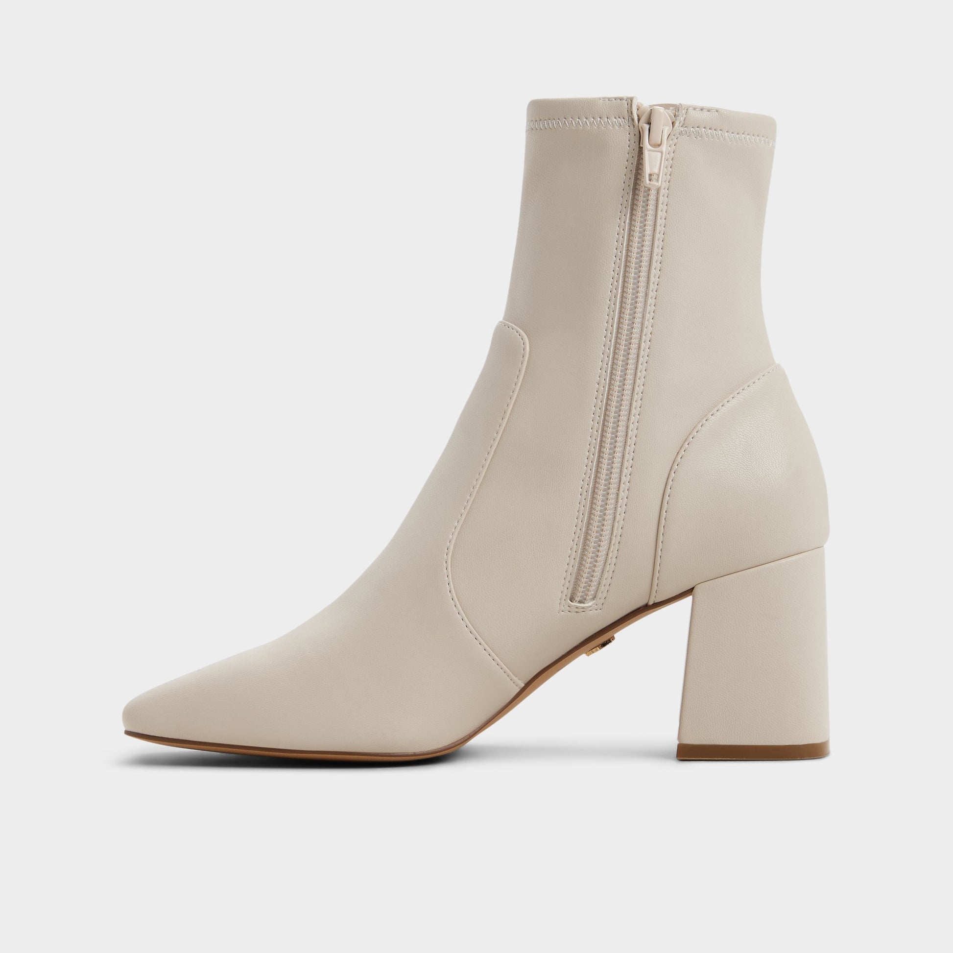 Side view of White/Bone Indigo Ankle boot