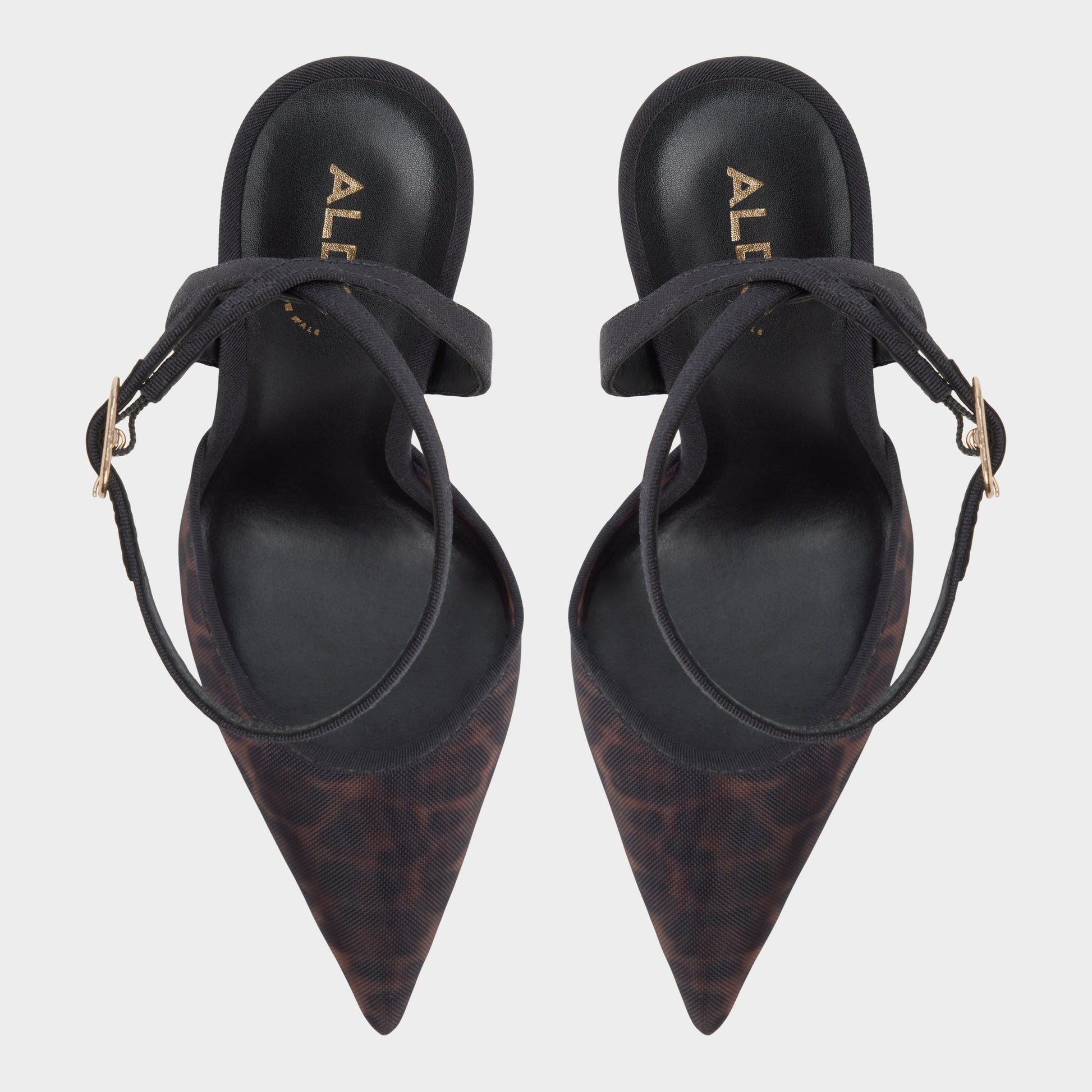 Top-down view of the Brown Multi Nikkida Strappy heeled shoe