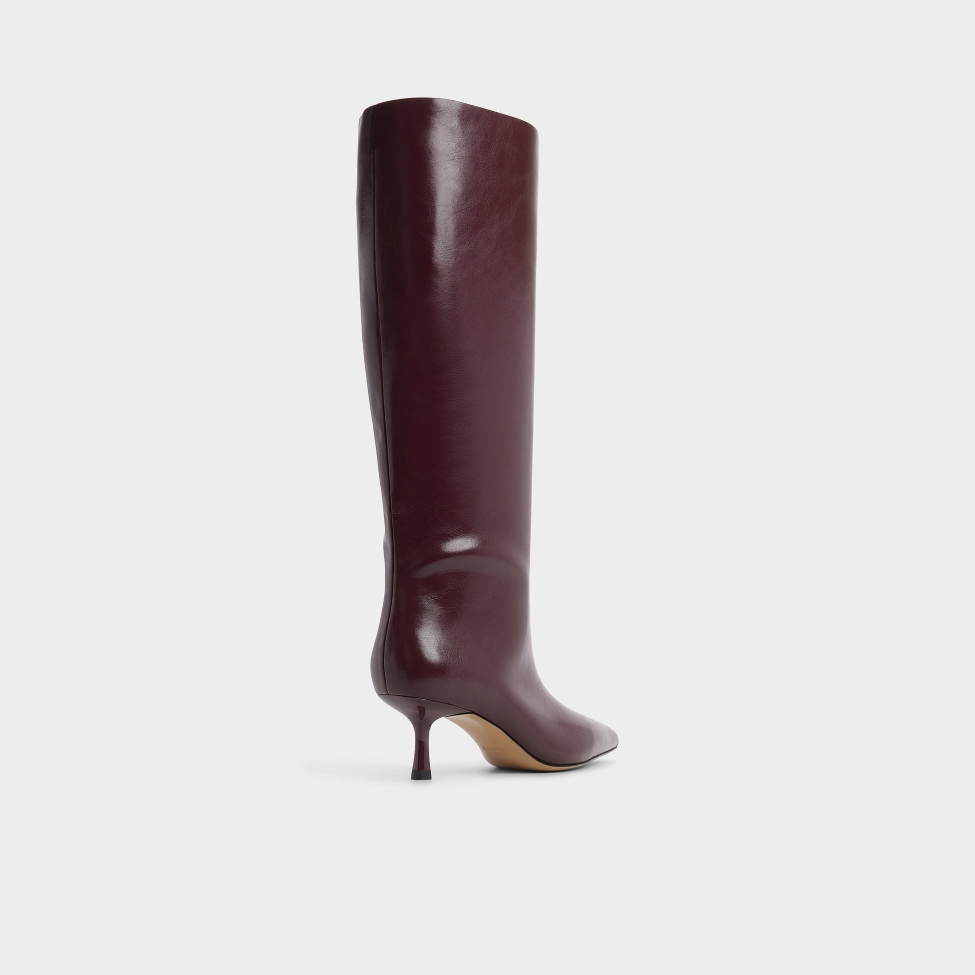 Three-quarter angle of Burgundy Selora-wc Knee-high boot's back side