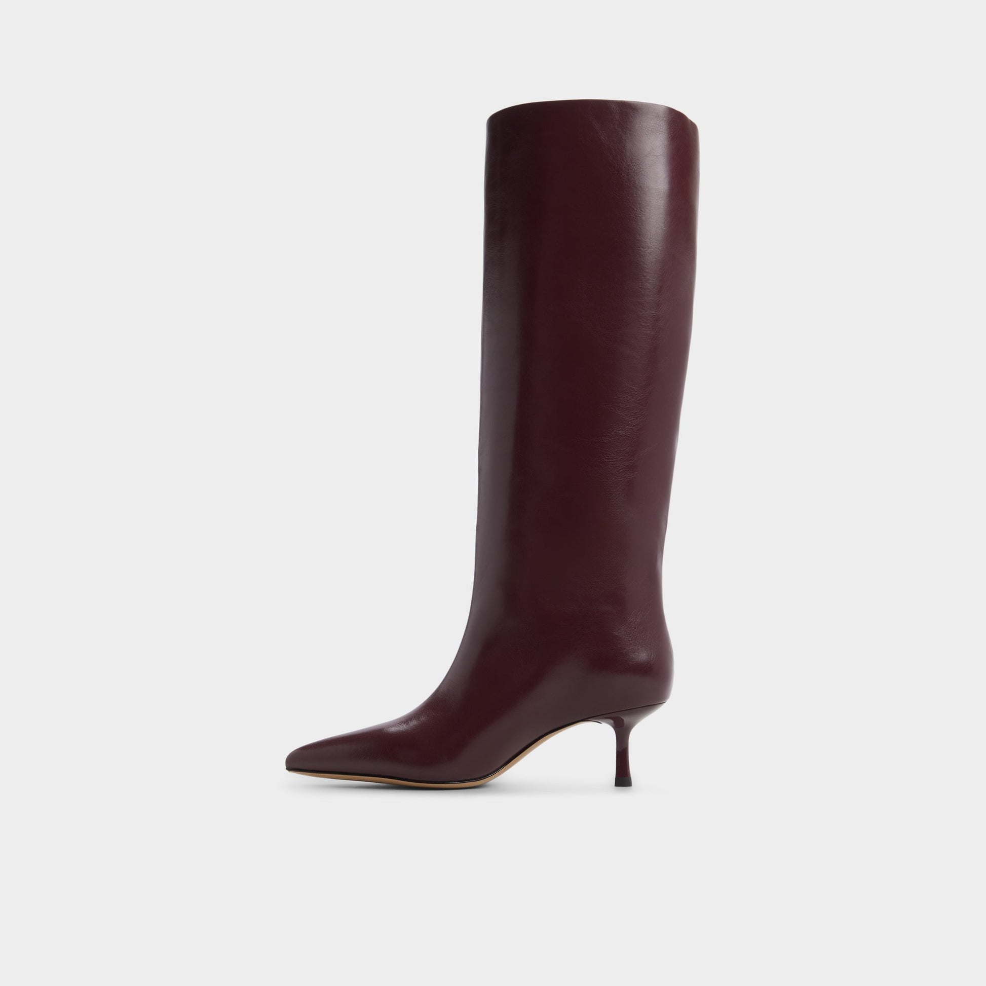 Side view of Burgundy Selora-wc Knee-high boot