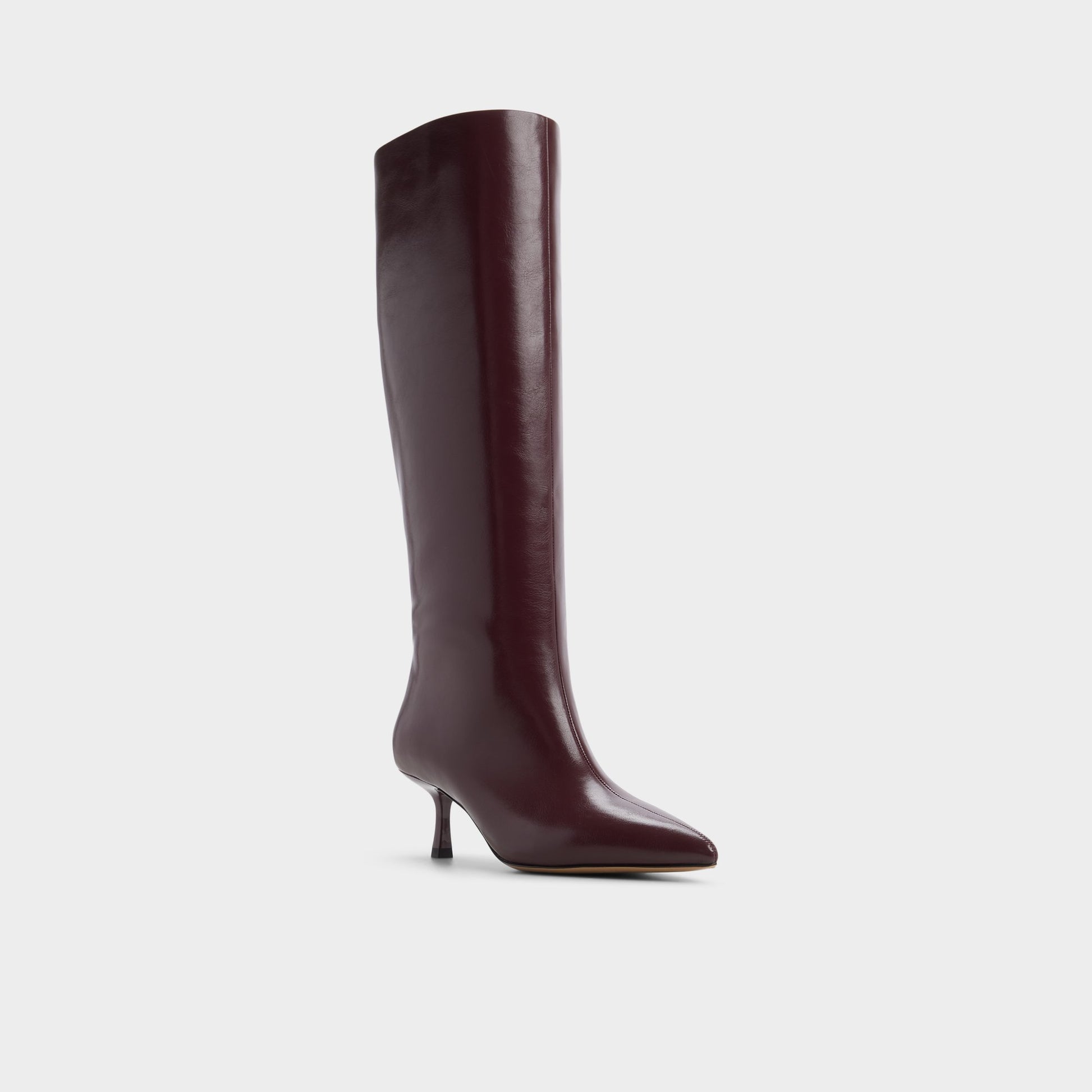 Three-quarter angle of Burgundy Selora-wc Knee-high boot's front side