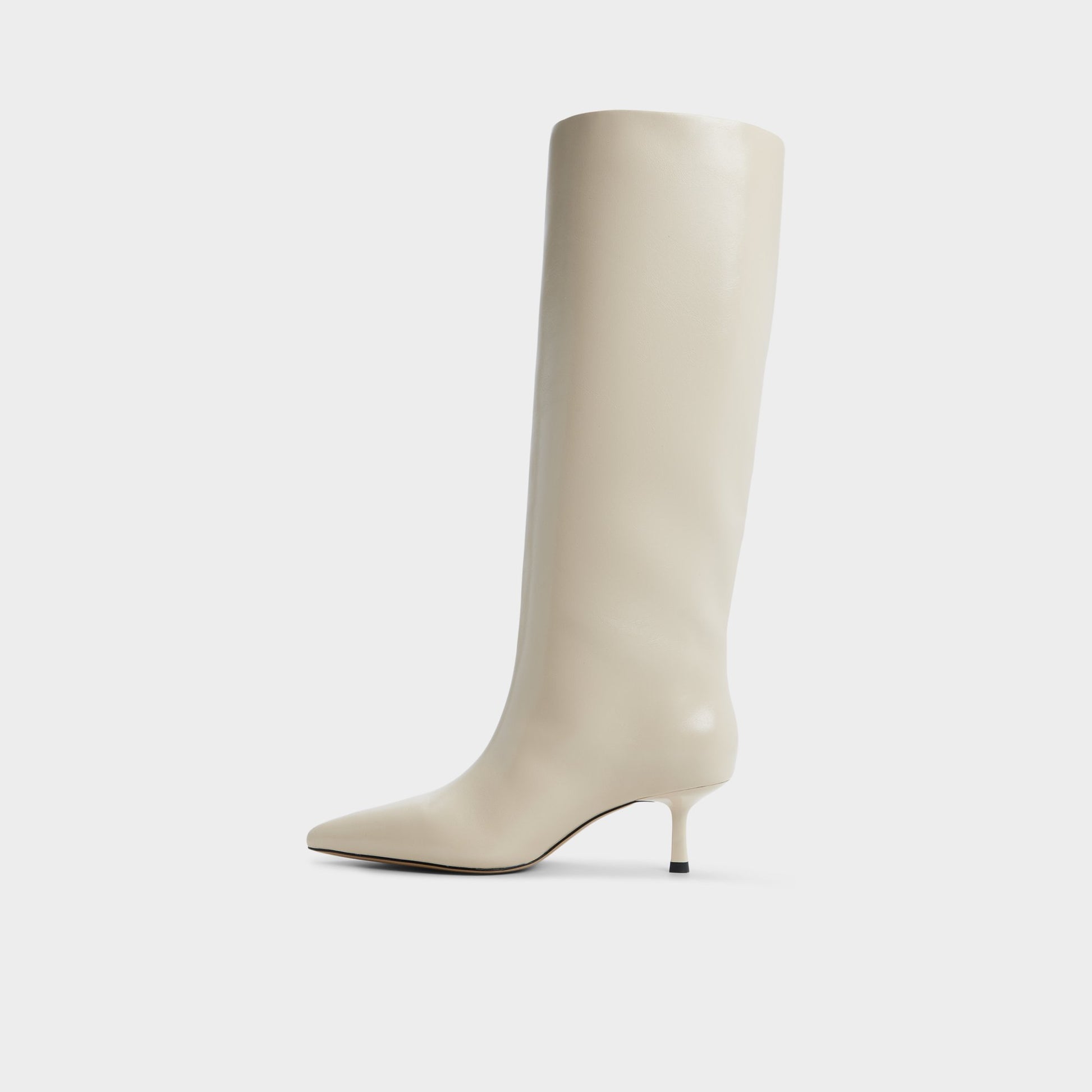 Side view of Cream Selora-wc Knee-high boot