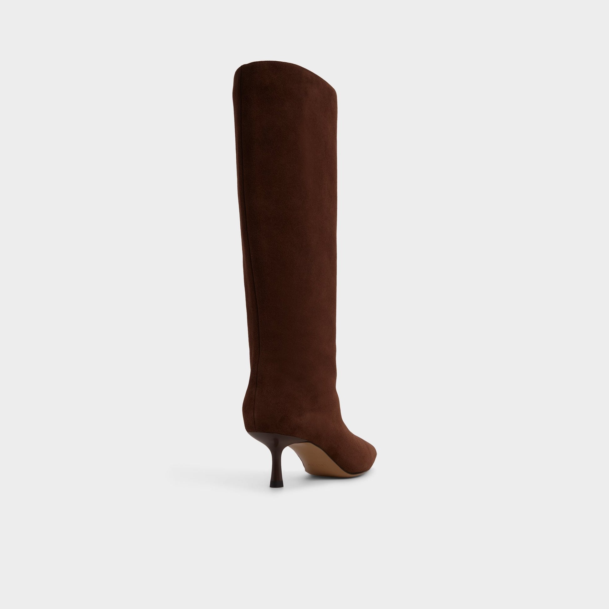 Three-quarter angle of Dark Brown Selora-wc Knee-high boot's back side