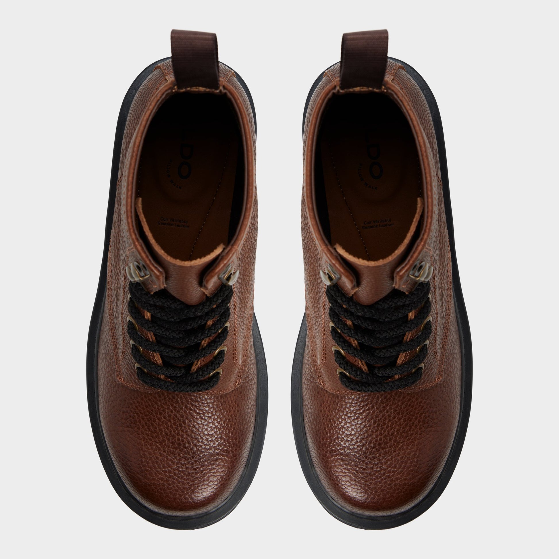 Vue de dessus de la Marron Foncé Doublezero Botte lacée