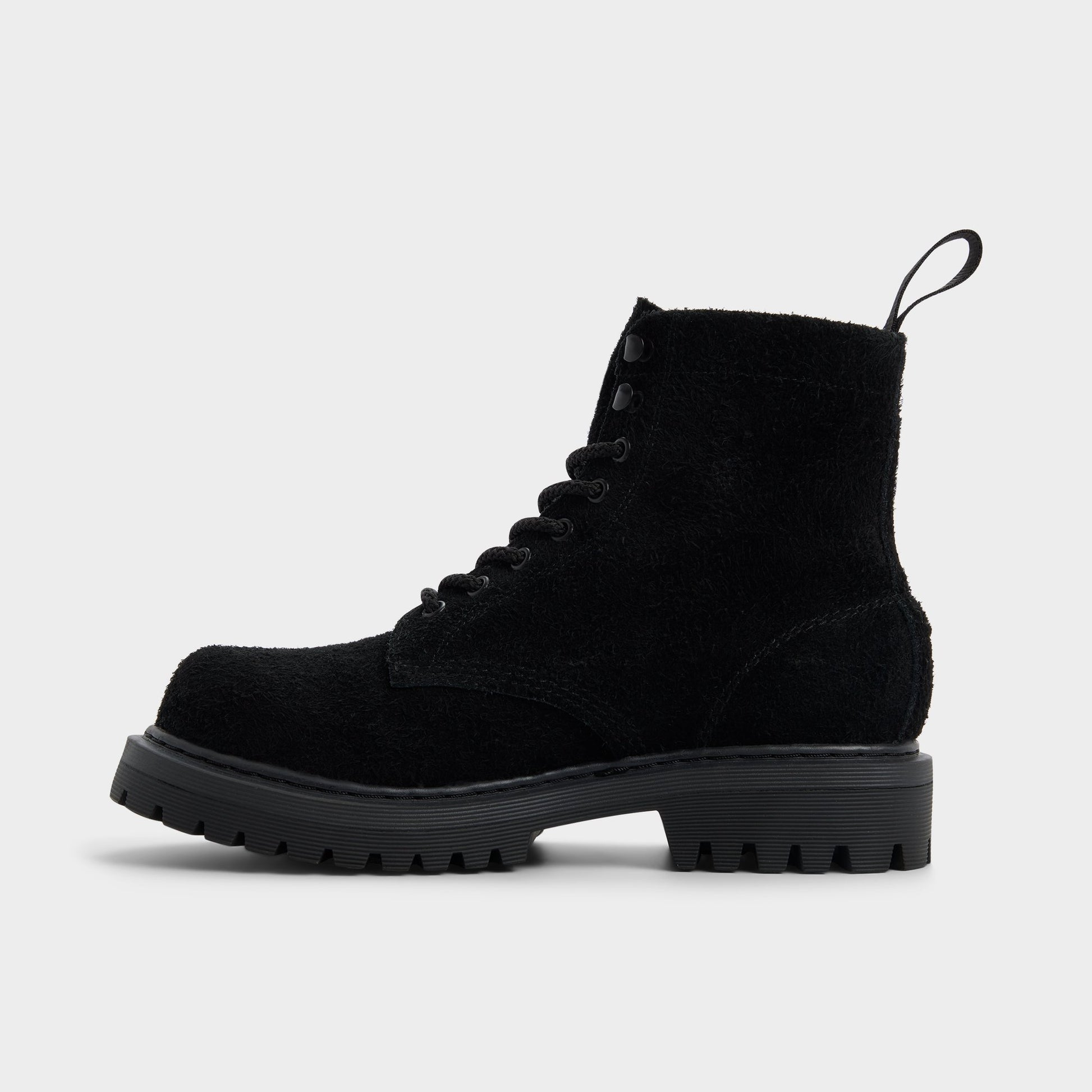 Vue latérale de Noir Doublezero Botte lacée