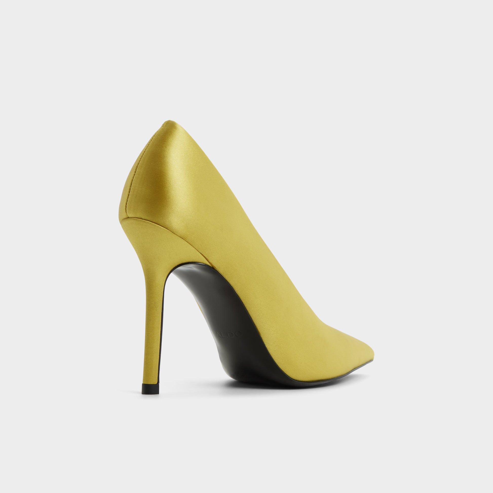 Three-quarter angle of Lime Green Lessy Pump's back side