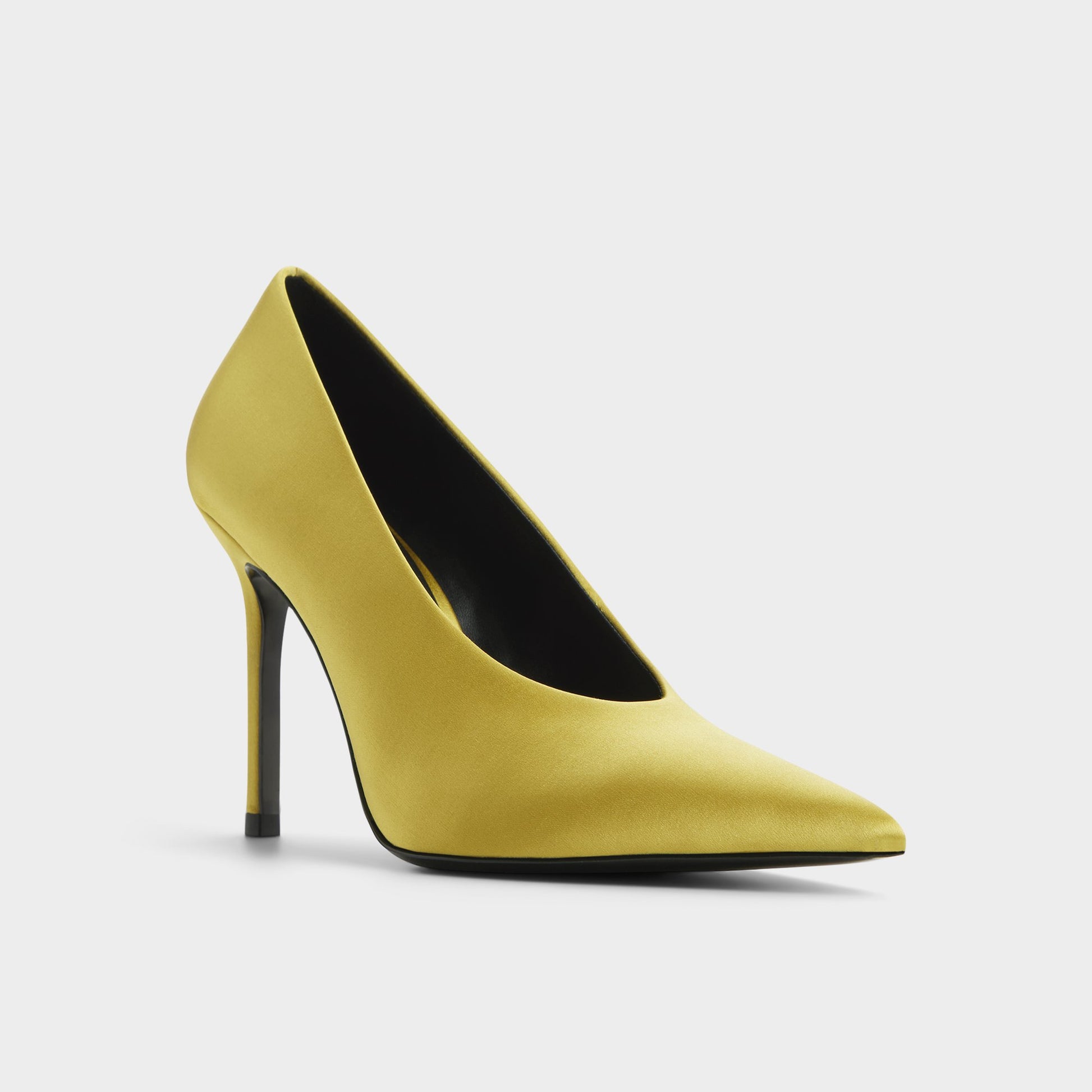 Three-quarter angle of Lime Green Lessy Pump's front side