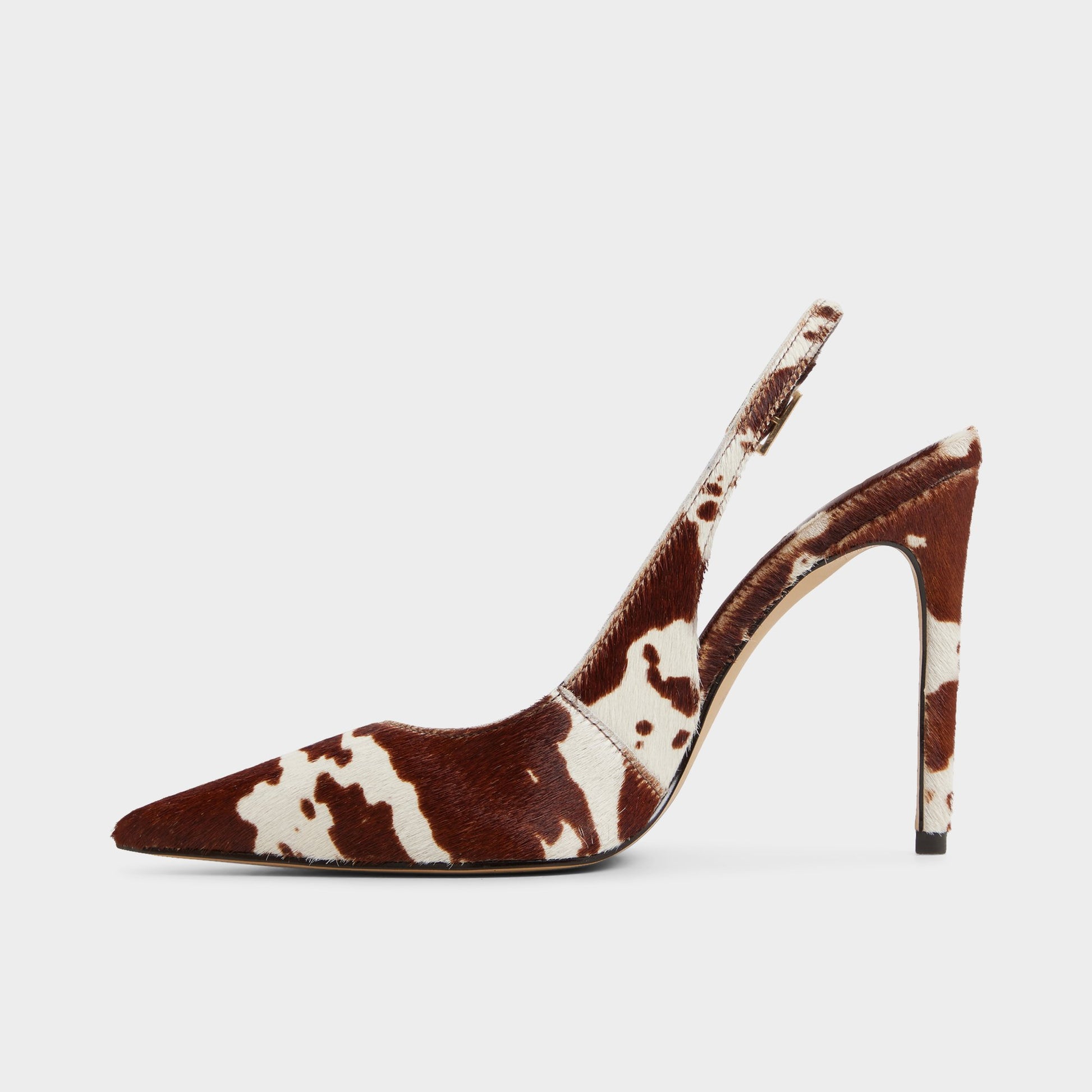 Side view of Open Brown Stessysling Slingback heel