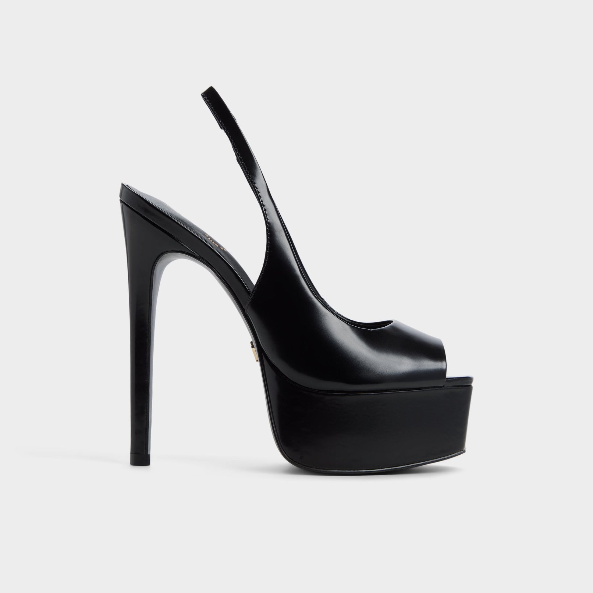 Main View of Black Thanlinie Slingback heeled sandal for Womens