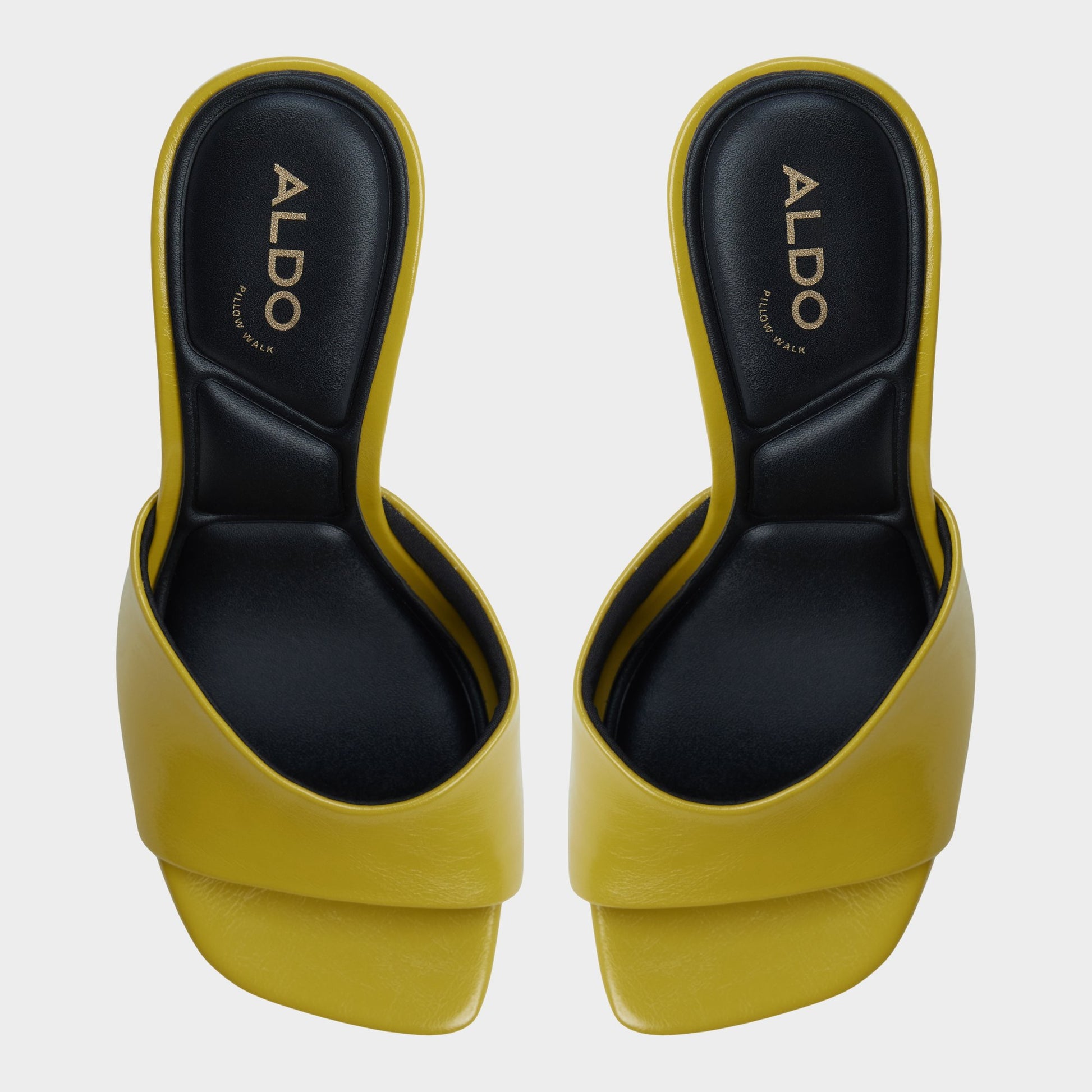 Top-down view of the Lime Green Evadalia Heeled mule