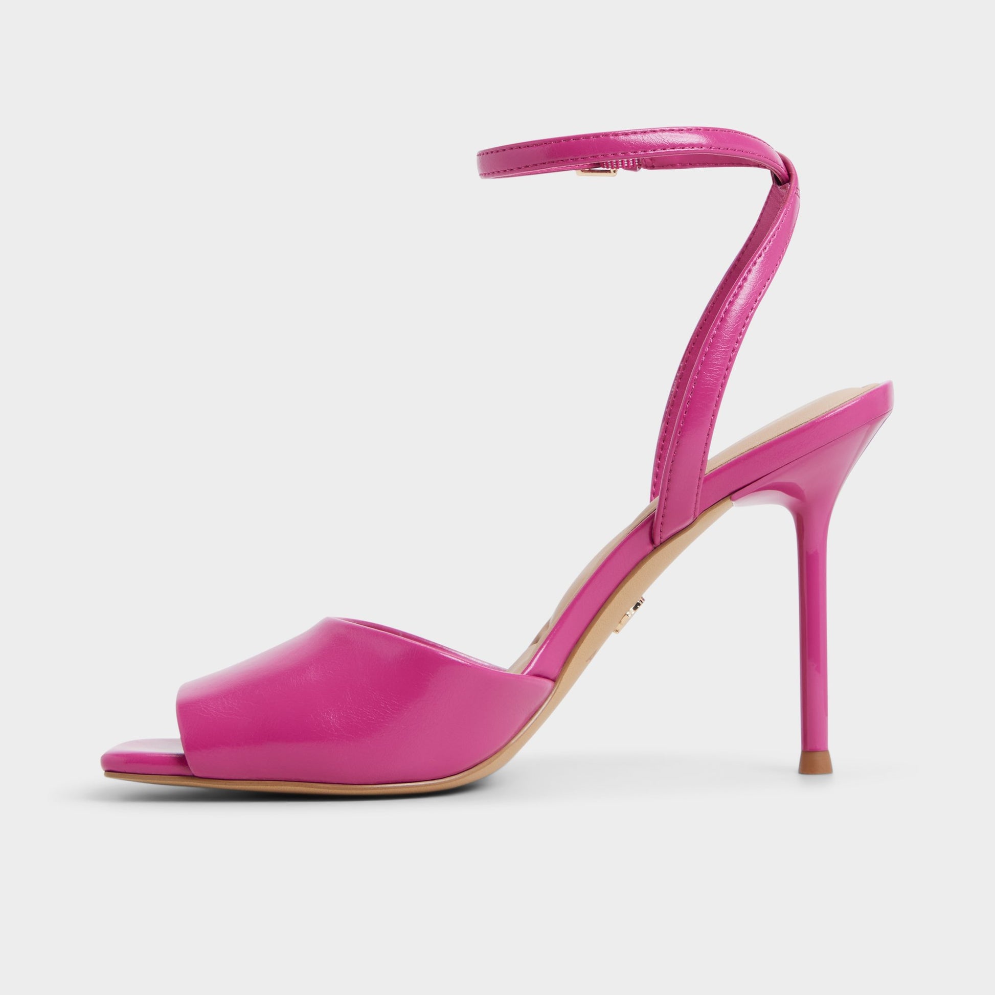 Side view of Pink Kaiasien Strappy heeled sandal
