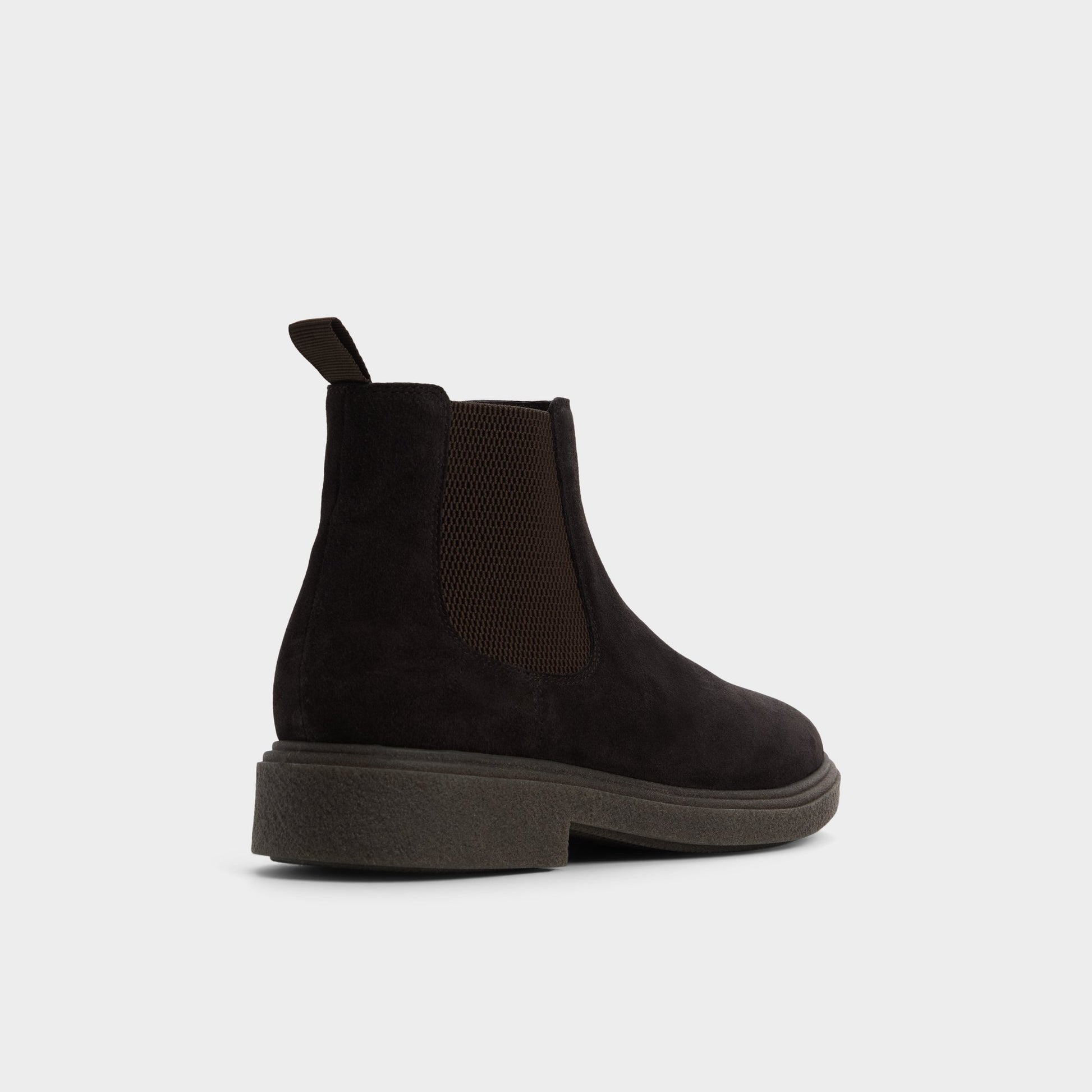 Three-quarter angle of Dark Brown Zeddyy Chelsea boot's back side