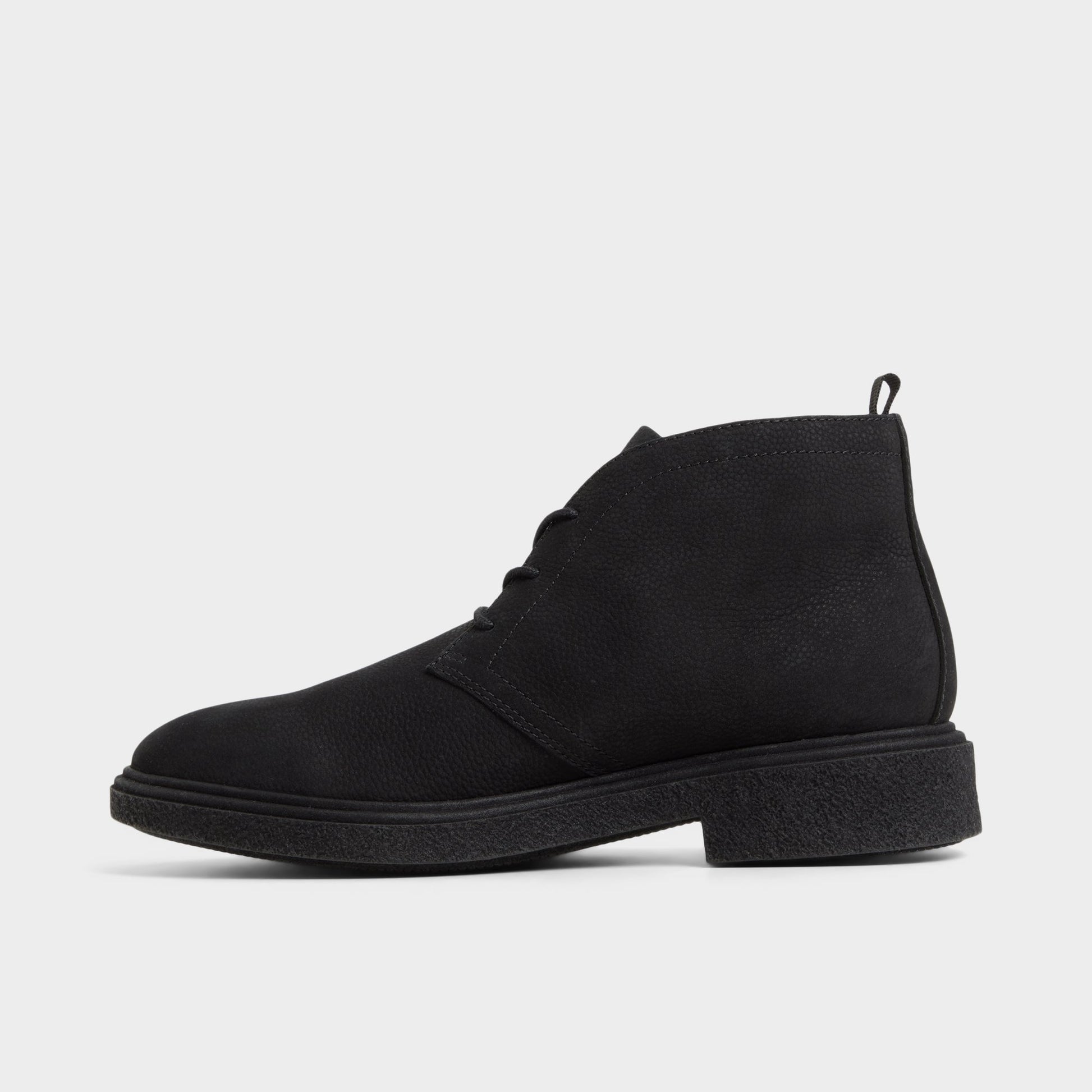 Side view of Black Torroo Chukka boot