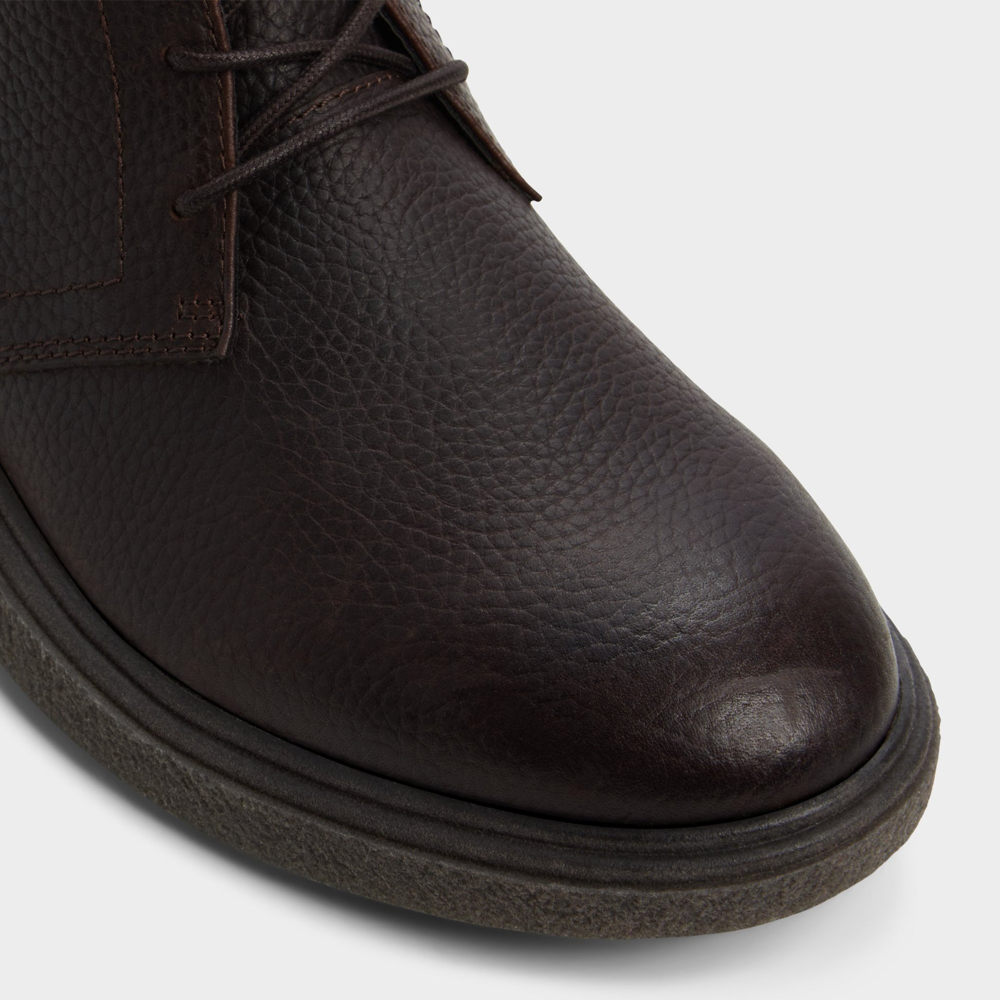 Close-up of the Dark Brown Torroo Chukka boot