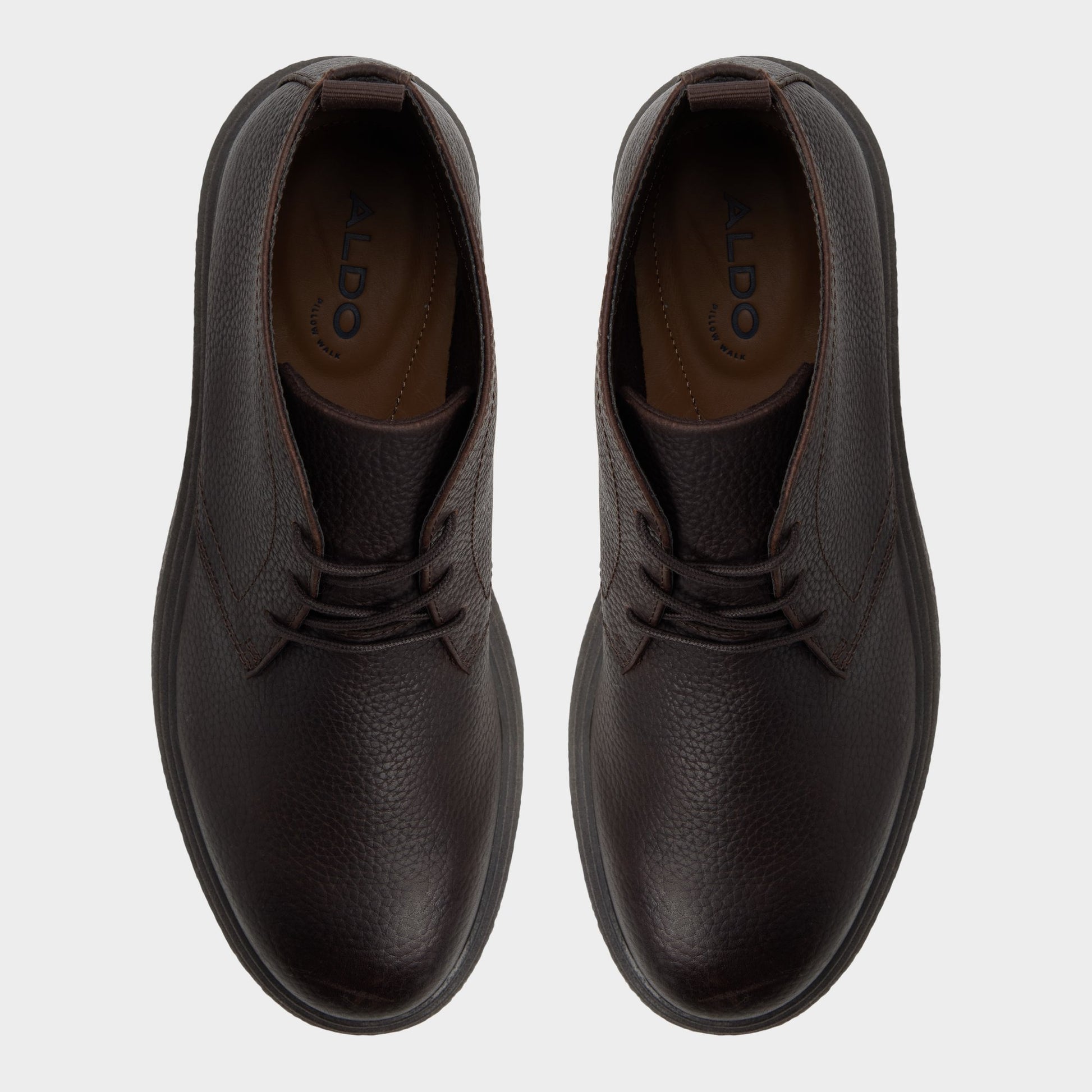 Top-down view of the Dark Brown Torroo Chukka boot