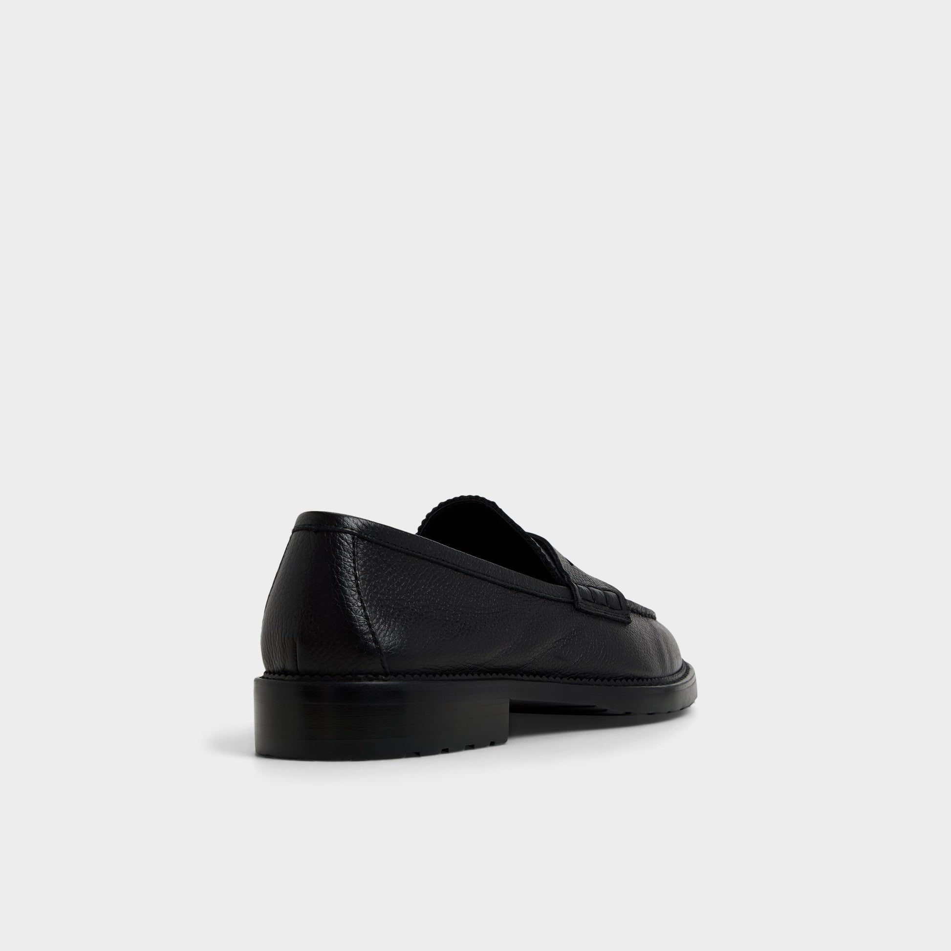 Three-quarter angle of Open black Melvillee Loafer's back side