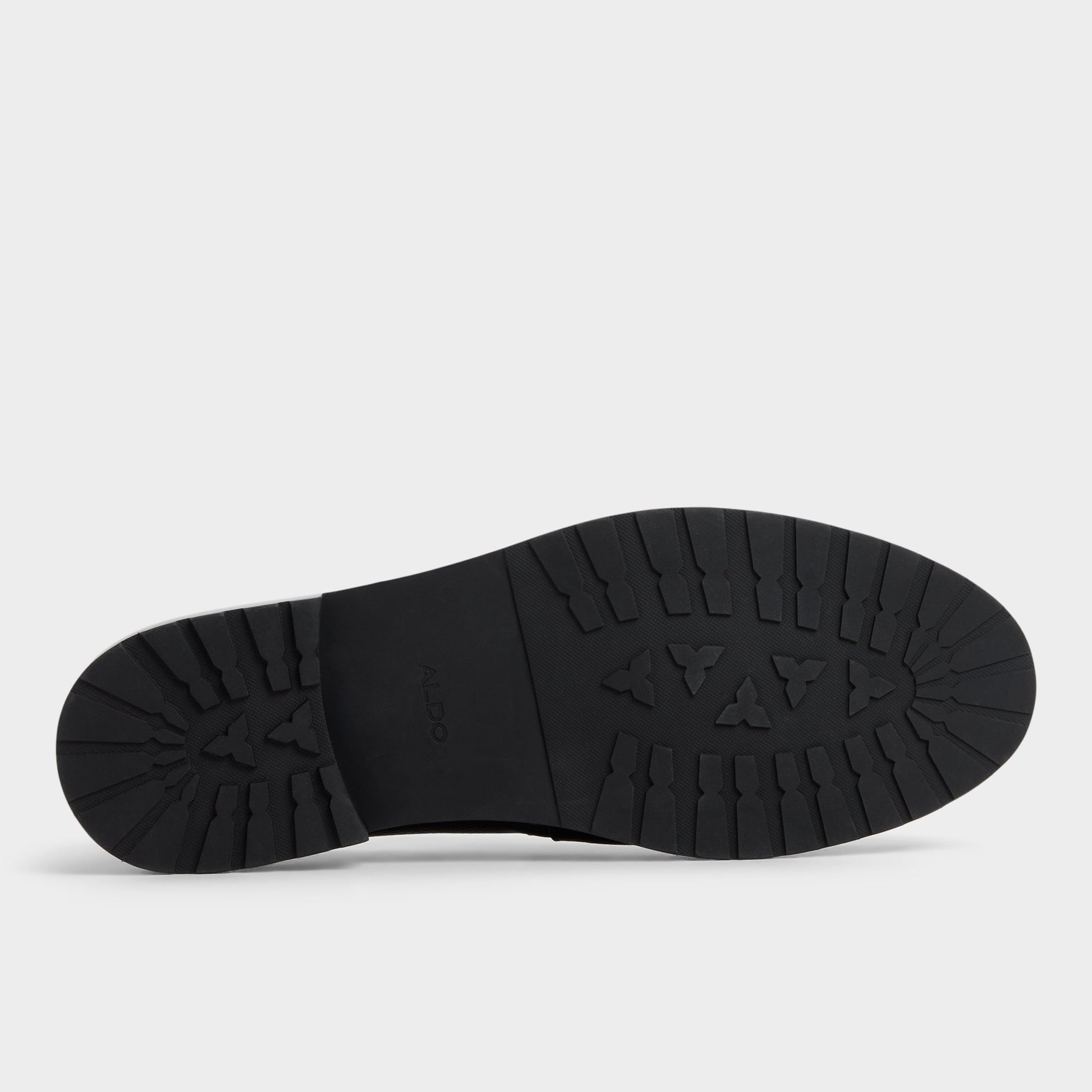 View of Open black Melvillee Loafer's sole