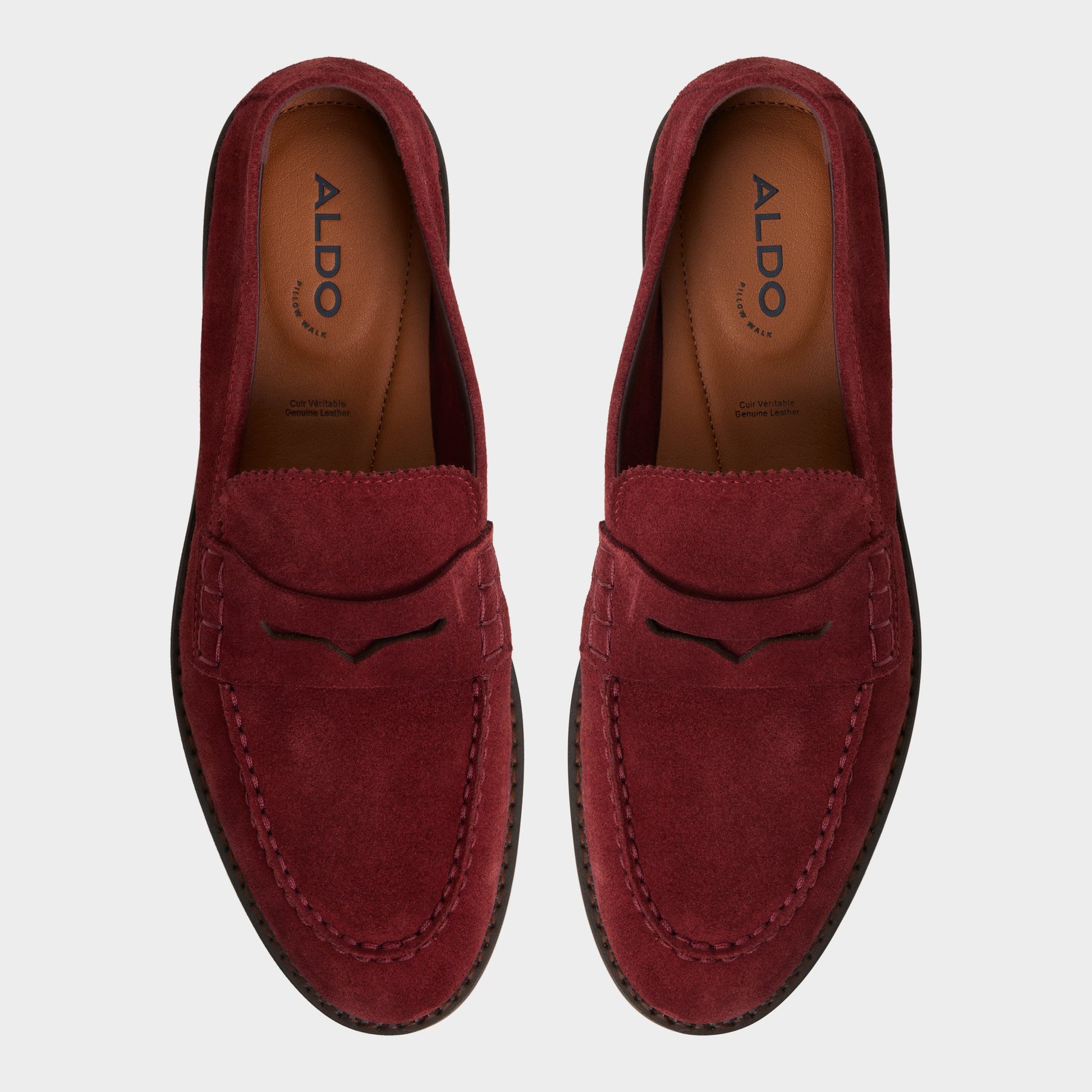 Top-down view of the Medium red Melvillee Loafer