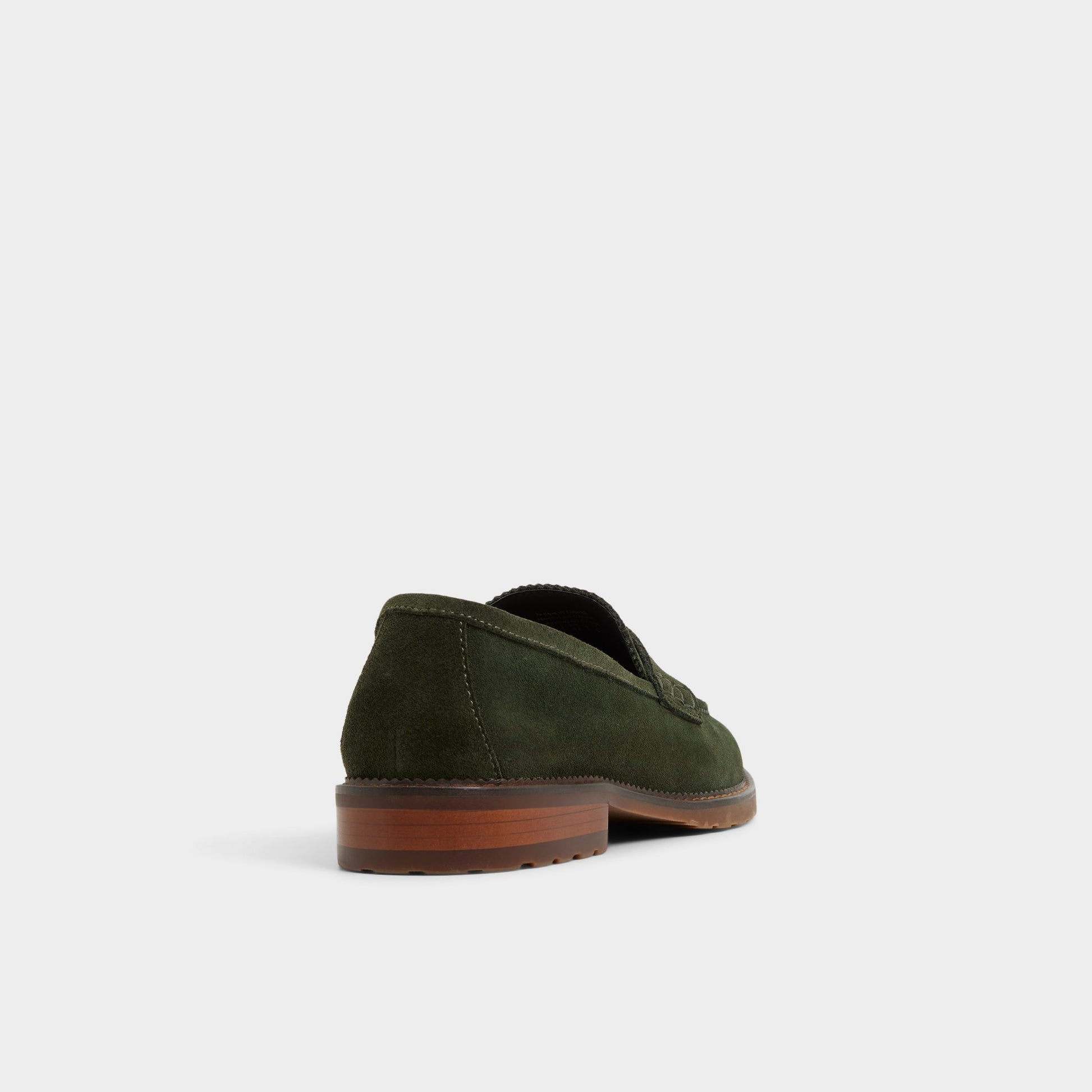 Three-quarter angle of Pine green Melvillee Loafer's back side