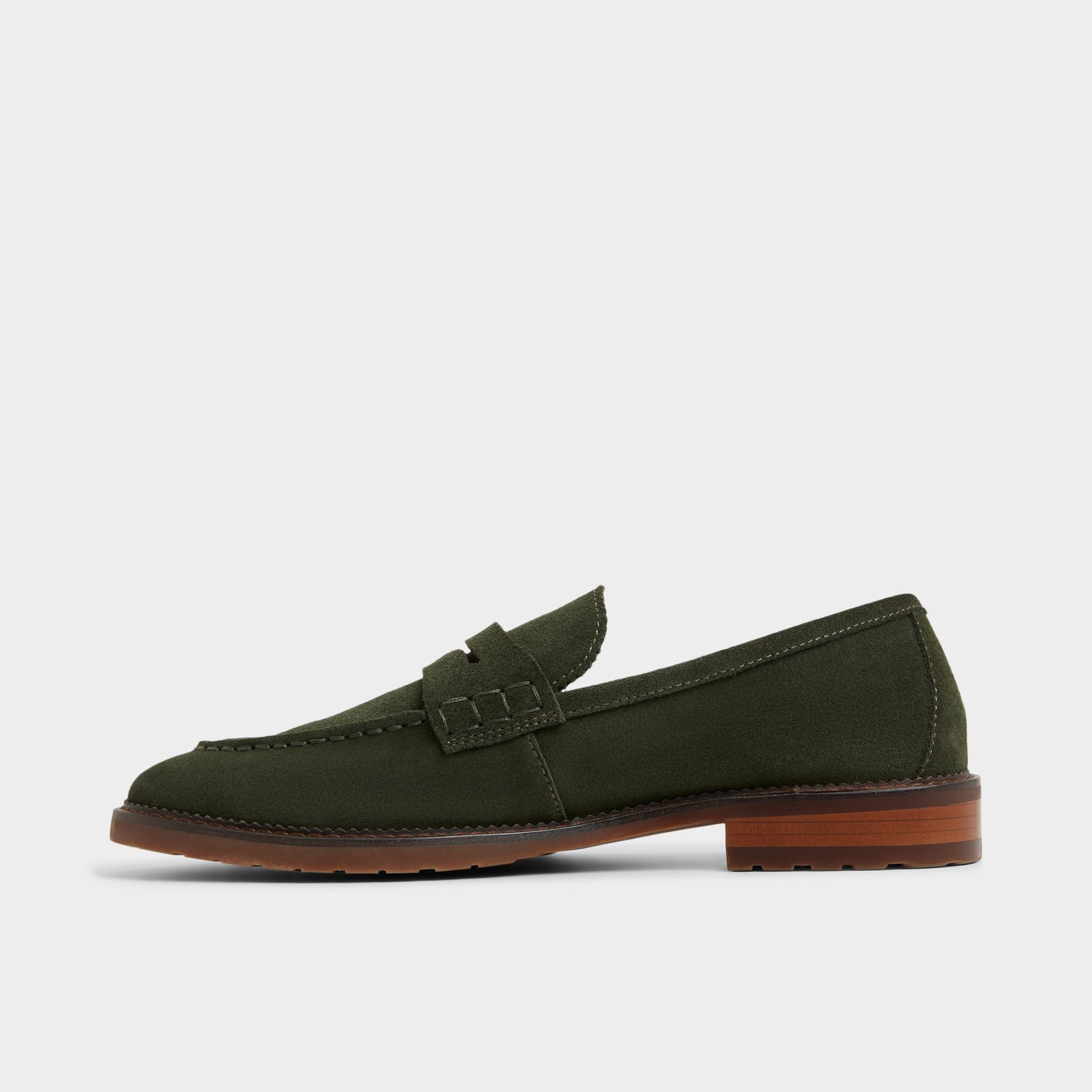 Side view of Pine green Melvillee Loafer