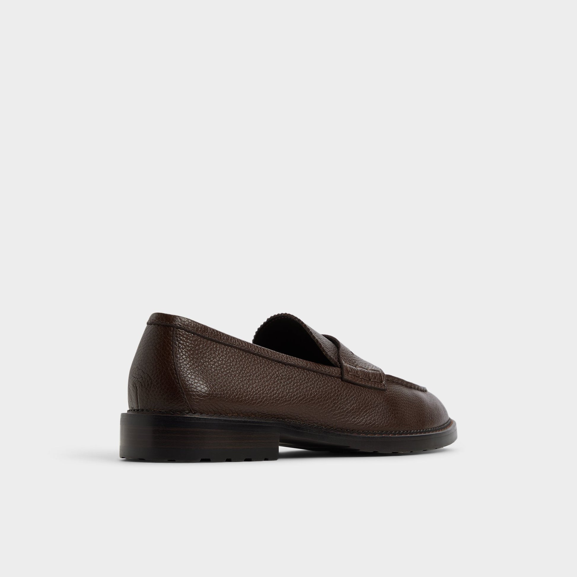 Three-quarter angle of Dark brown Melvillee Loafer's back side