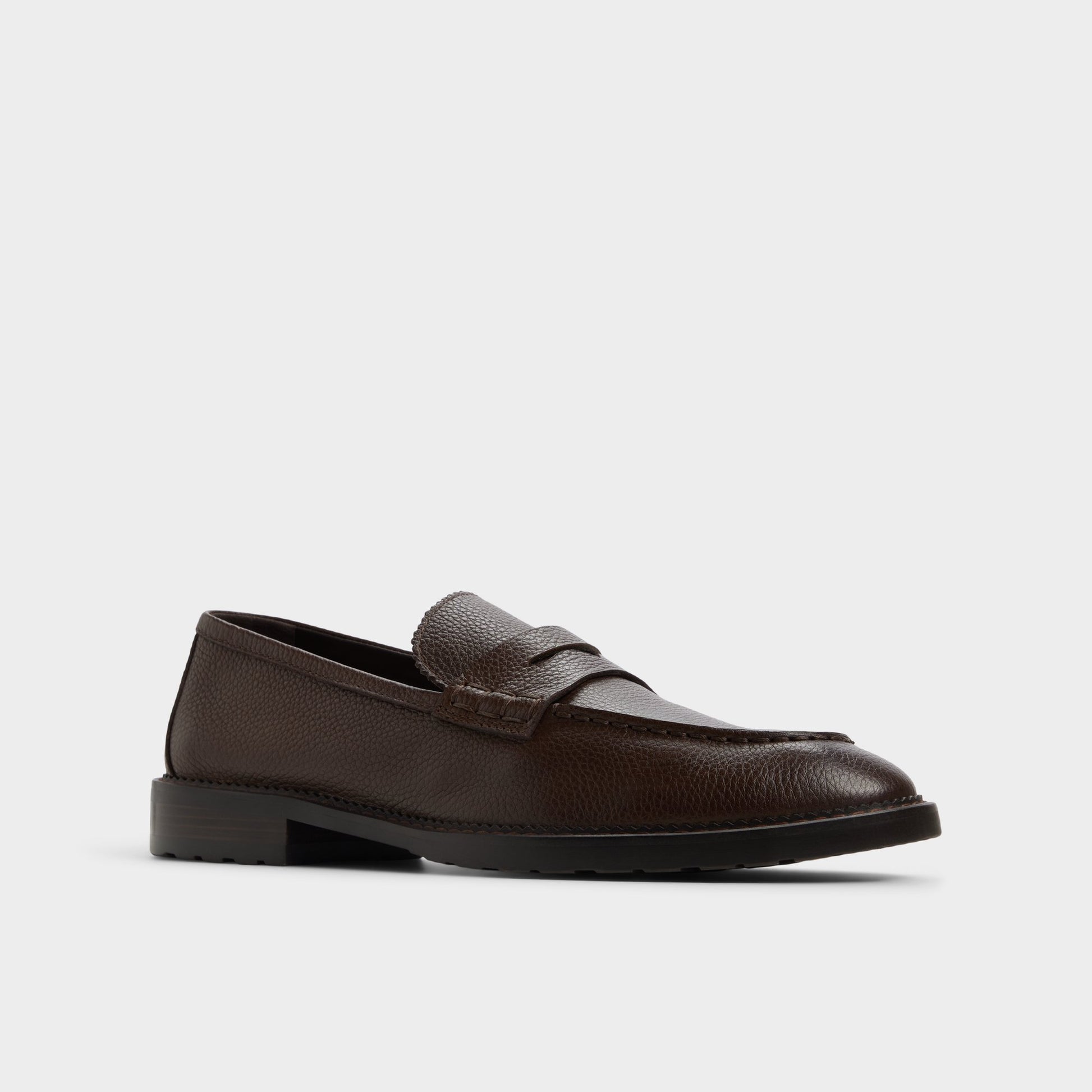 Three-quarter angle of Dark brown Melvillee Loafer's front side