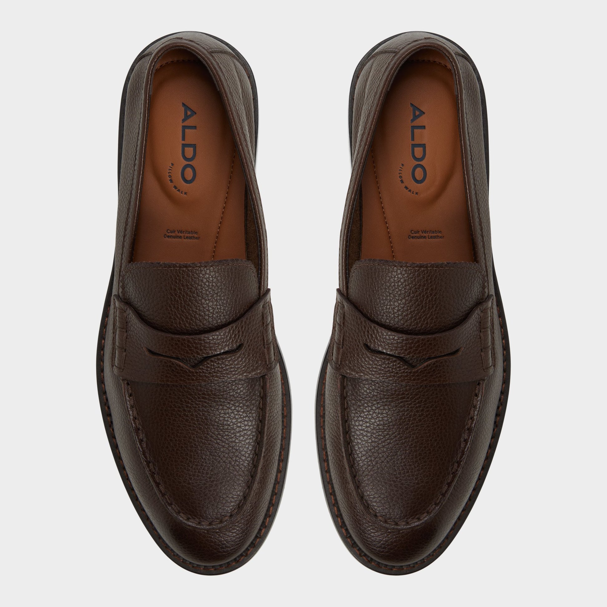 Top-down view of the Dark brown Melvillee Loafer