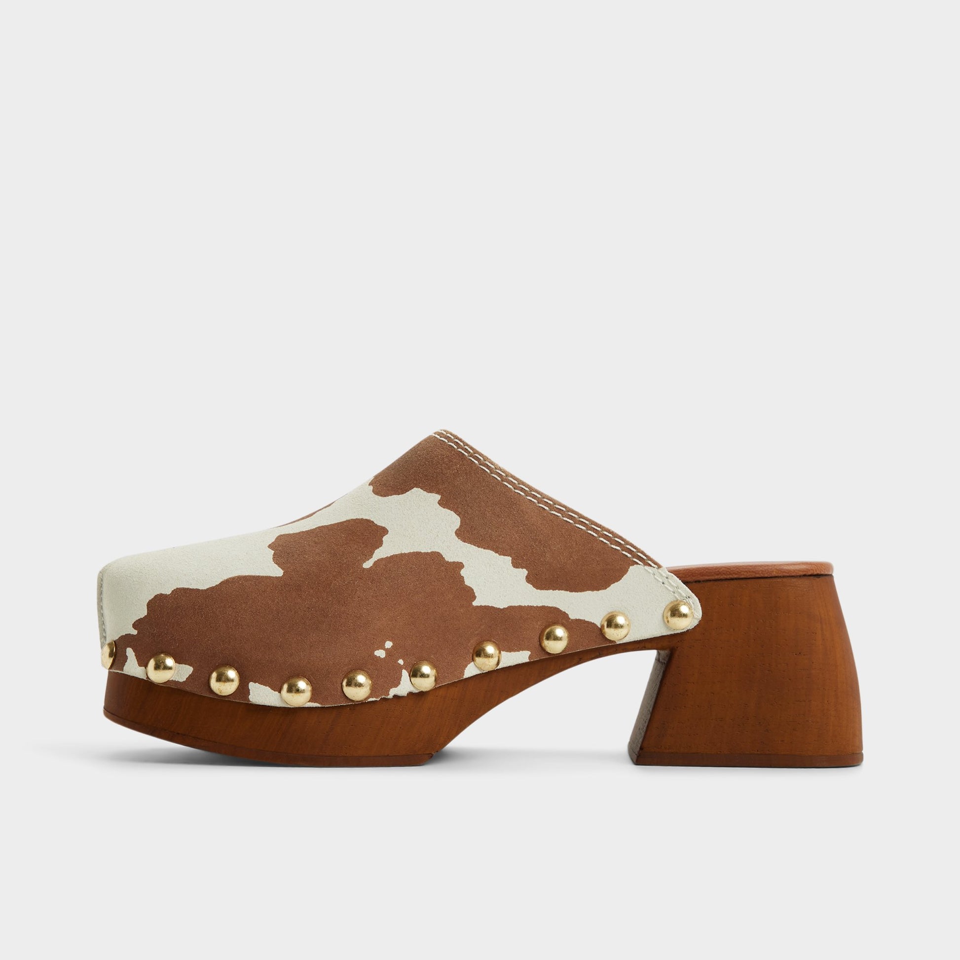 Side view of Open Brown Tayloria Clog