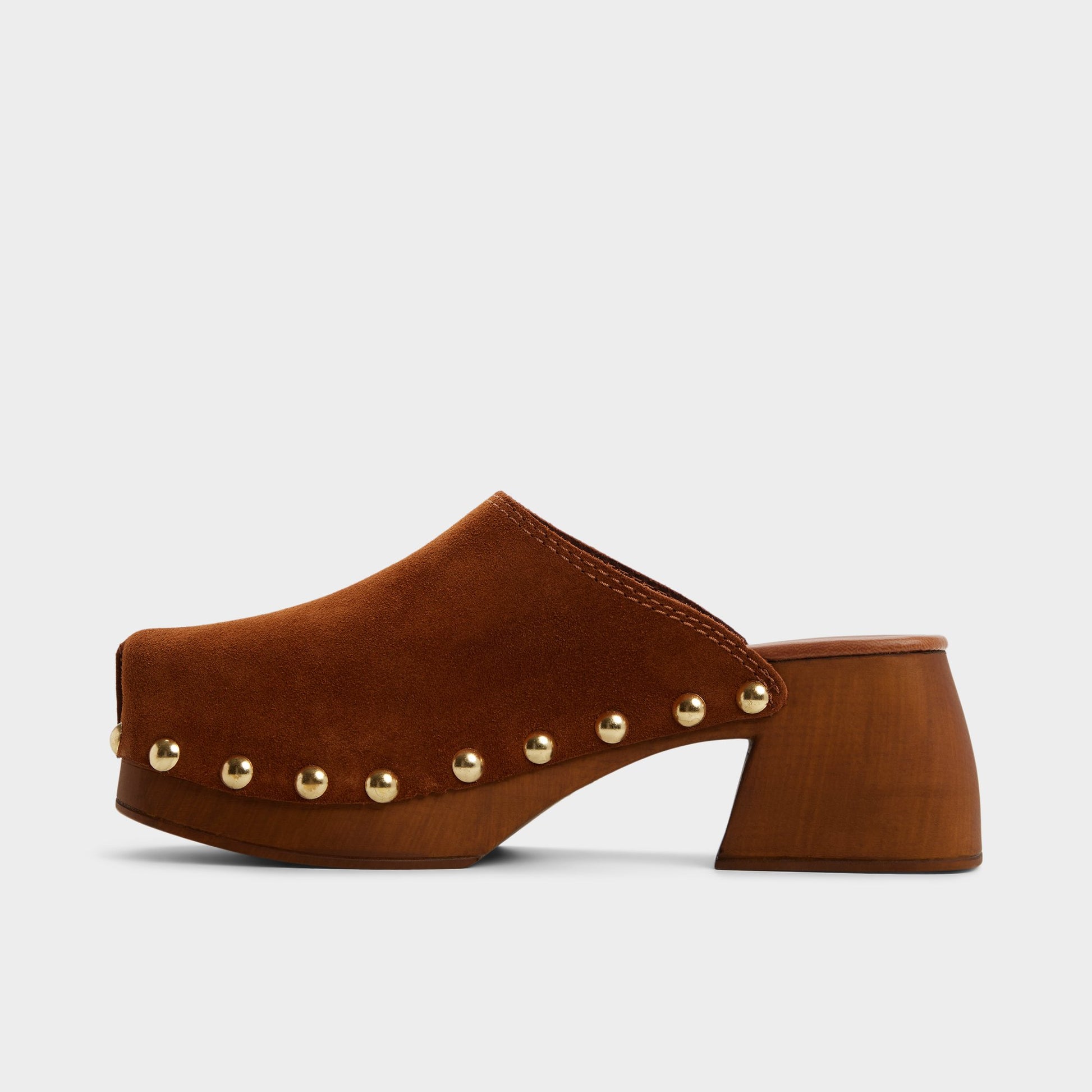 Side view of Tan Tayloria Clog