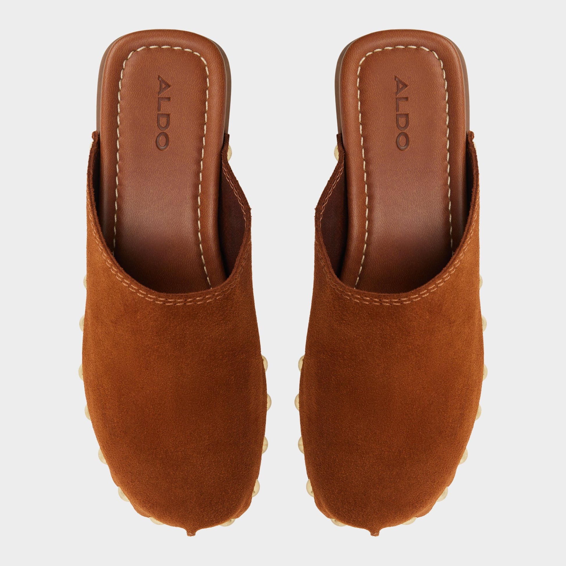 Top-down view of the Tan Tayloria Clog