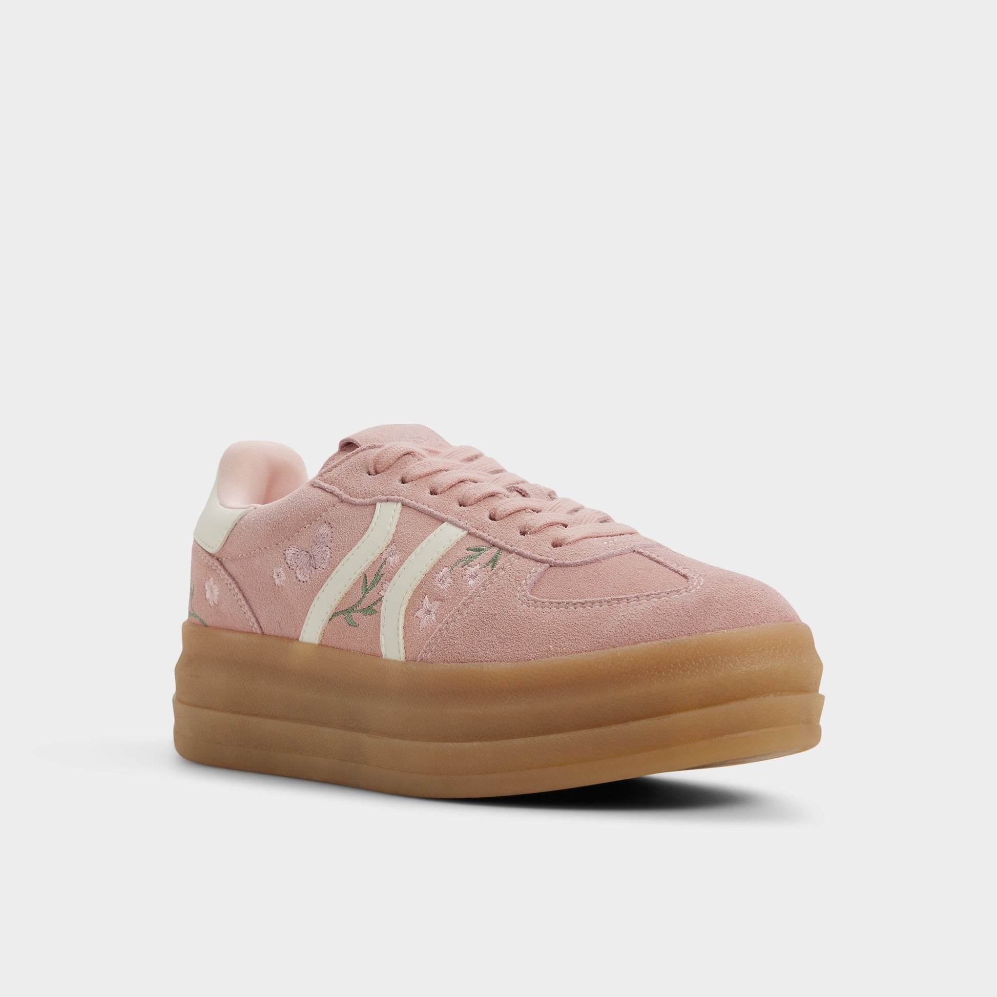 Three-quarter angle of Light Pink Elabrintar Sneaker's front side