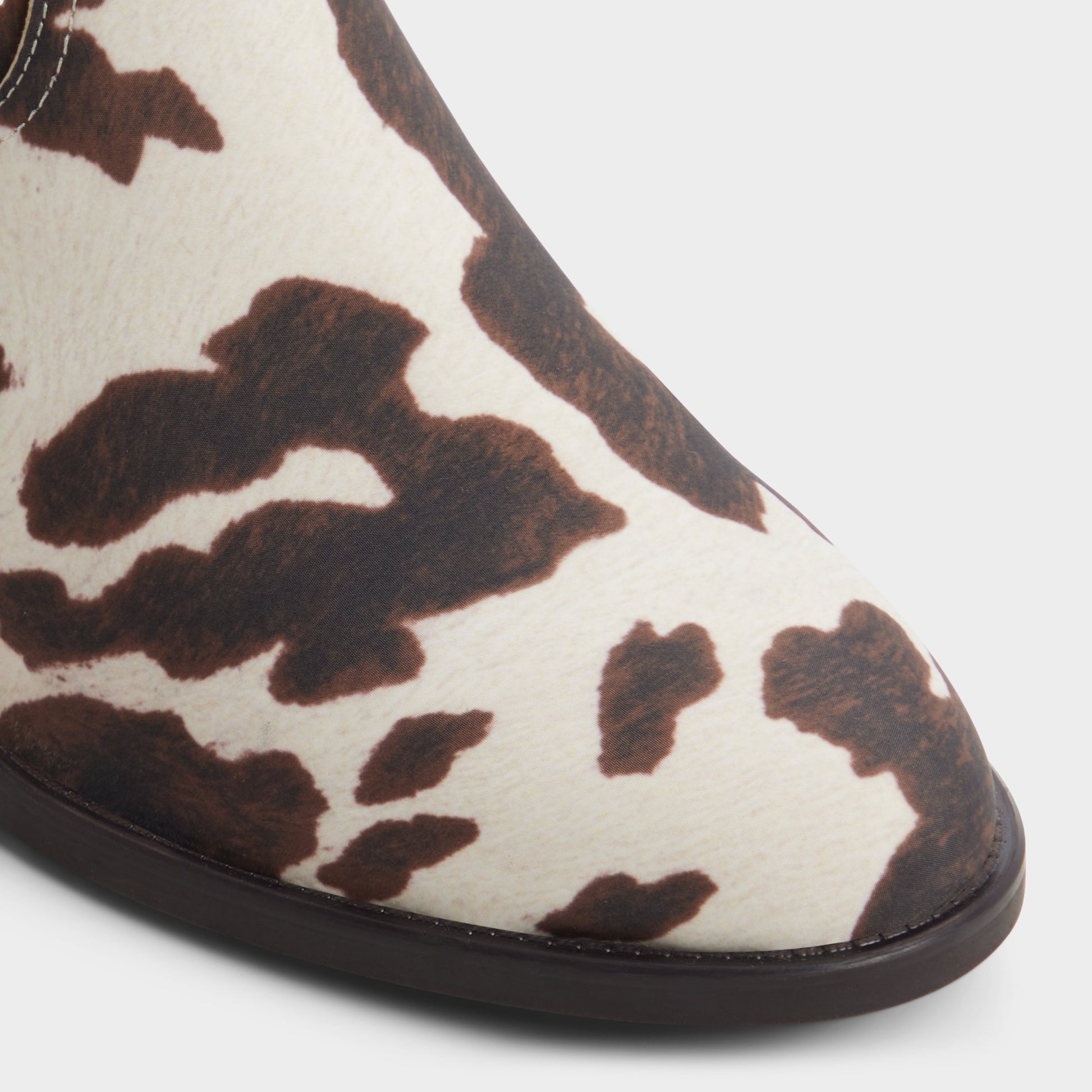 Close-up of the Open Brown Kaydia Western knee-high boot