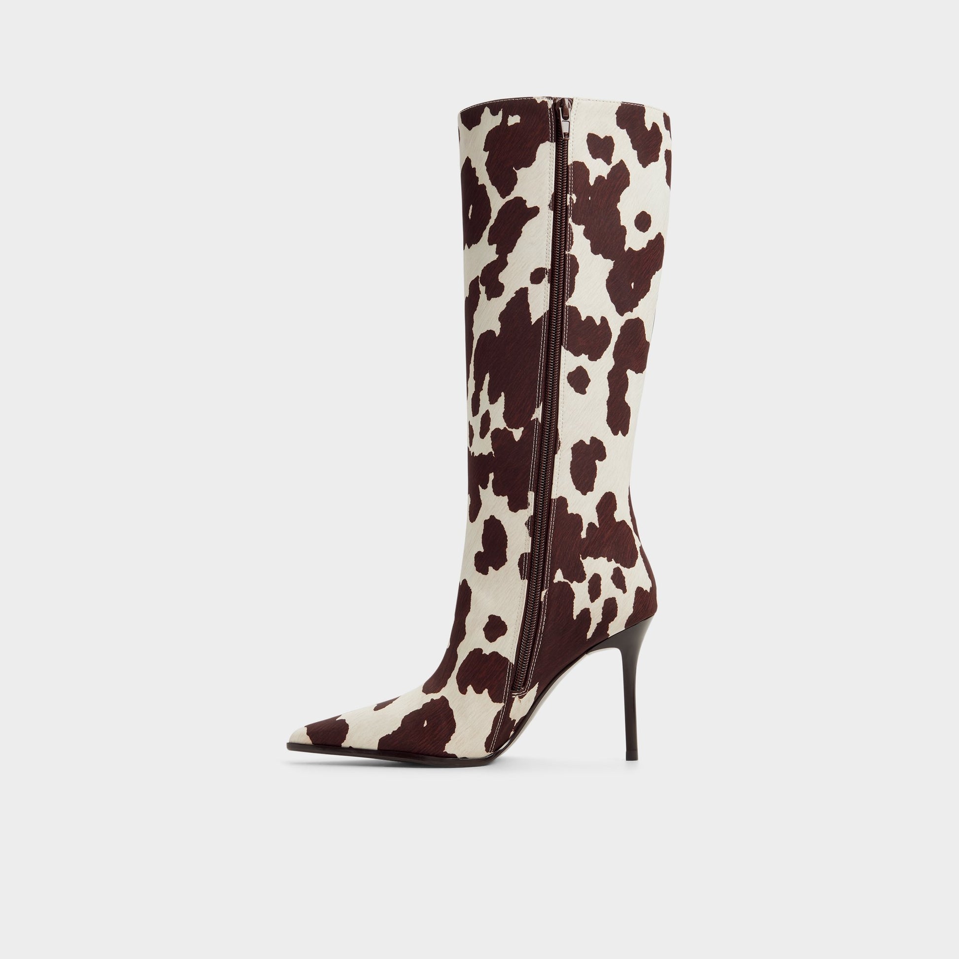 Side view of Open brown Re-emma Knee-high boot