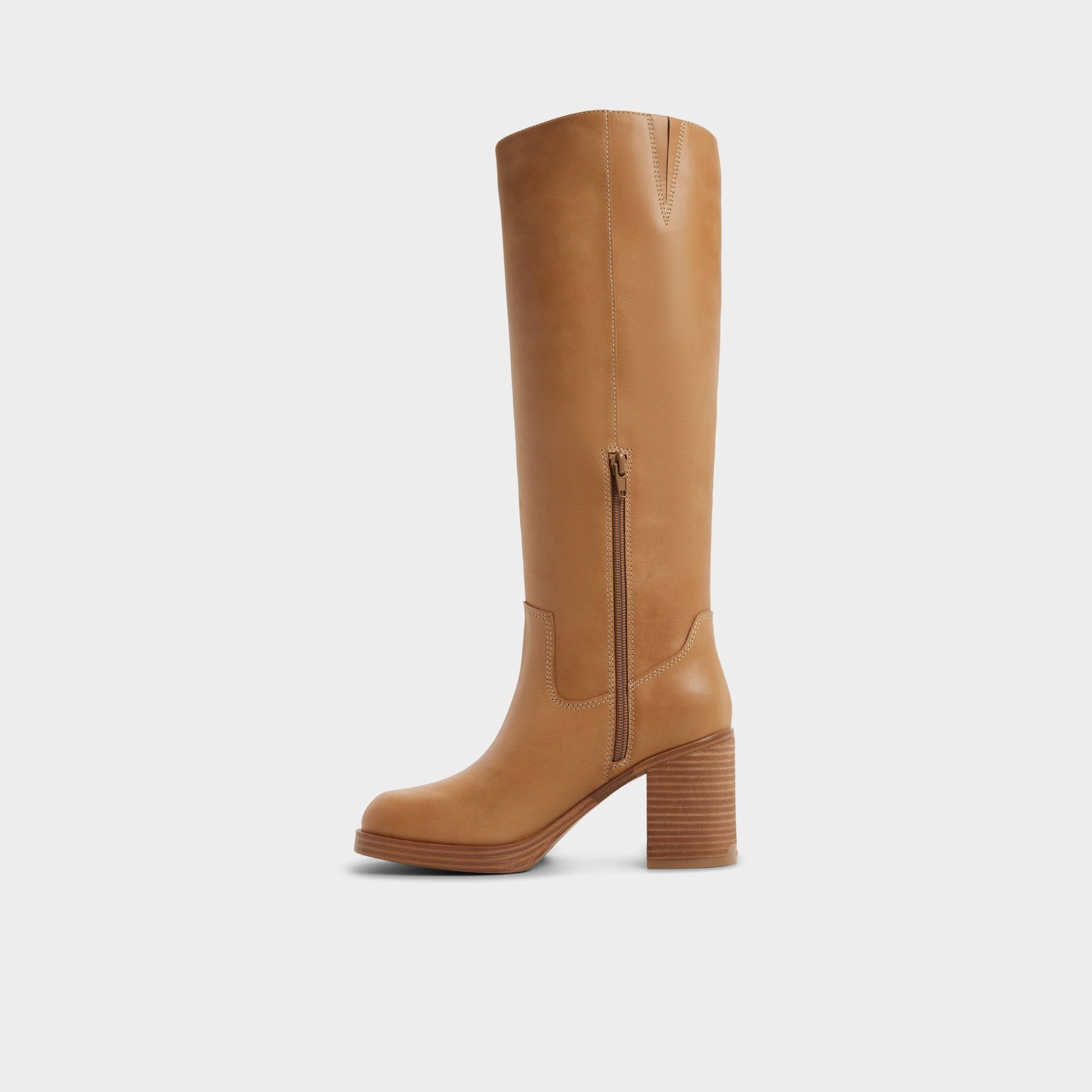 Side view of Light Brown Juny Knee-high boot