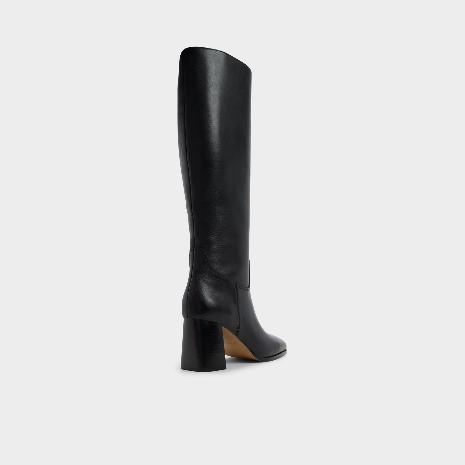 Three-quarter angle of Black Elyze Knee-high boot's back side