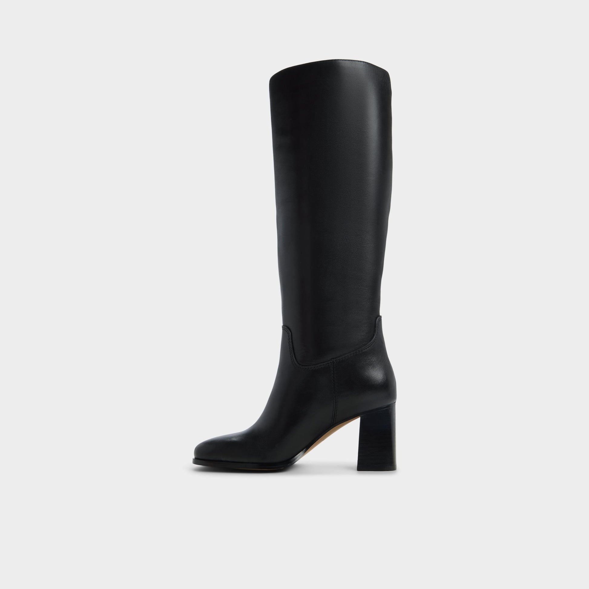 Side view of Black Elyze Knee-high boot
