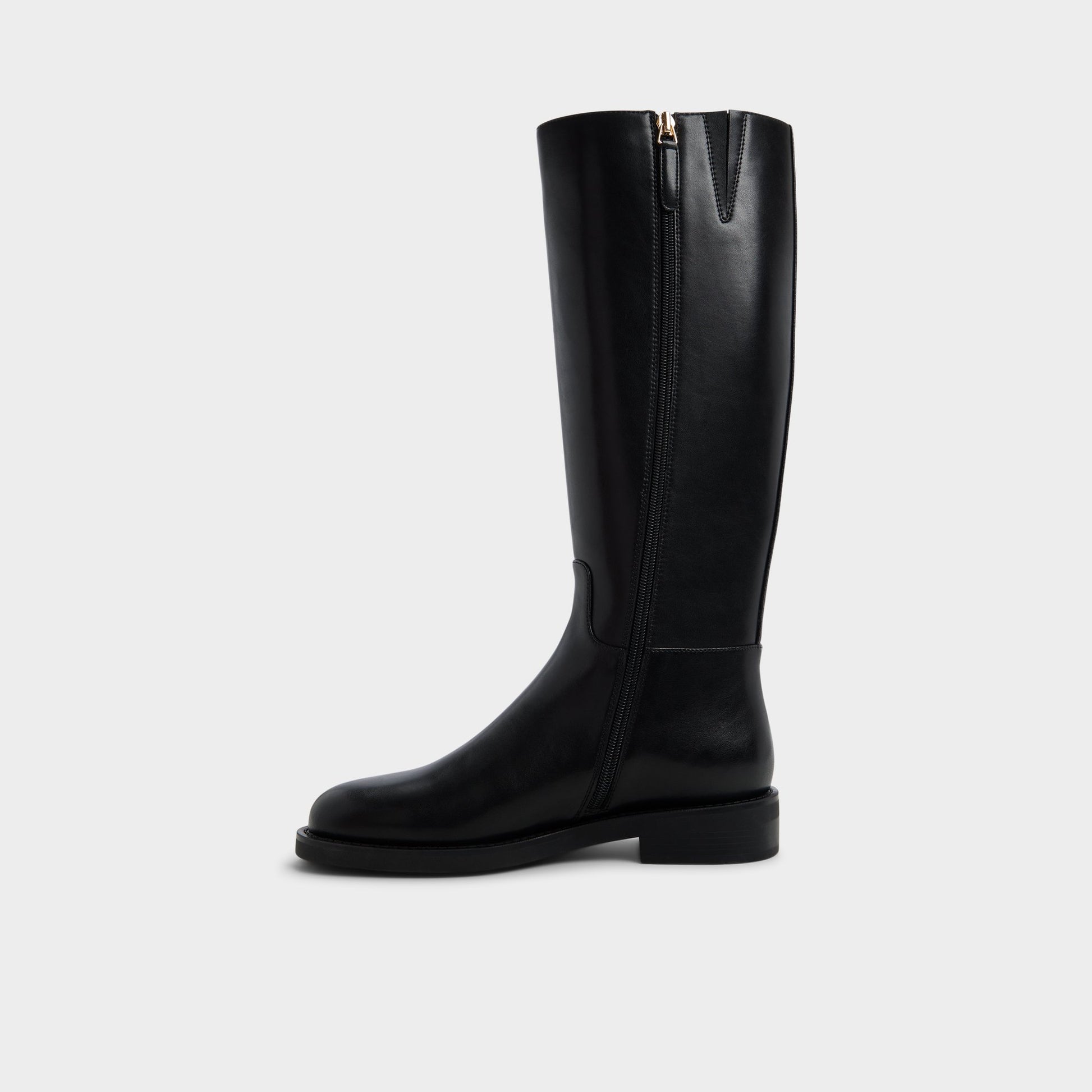 Side view of Black Charley Knee-high boot