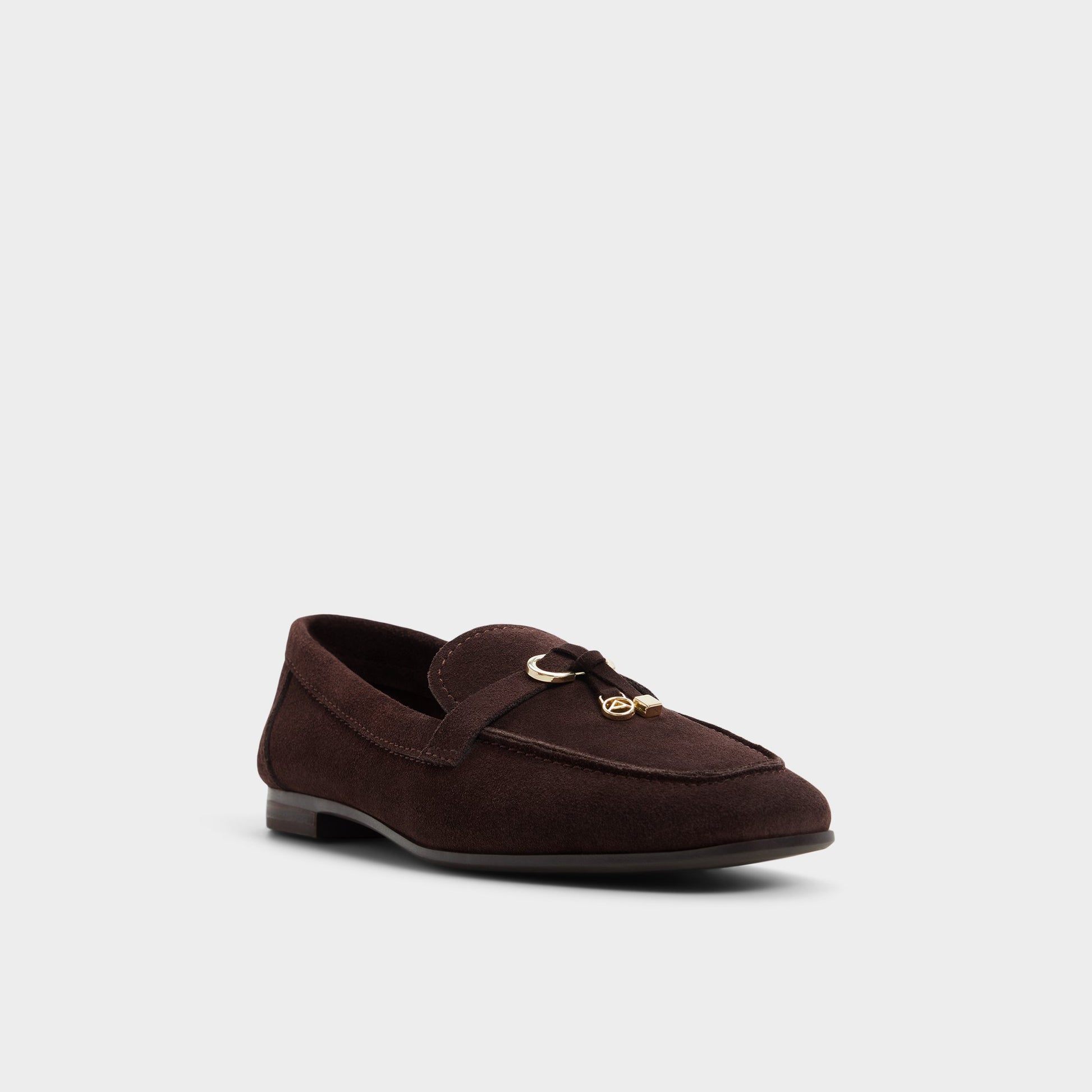 Three-quarter angle of Dark Brown Ybilide Loafer's front side