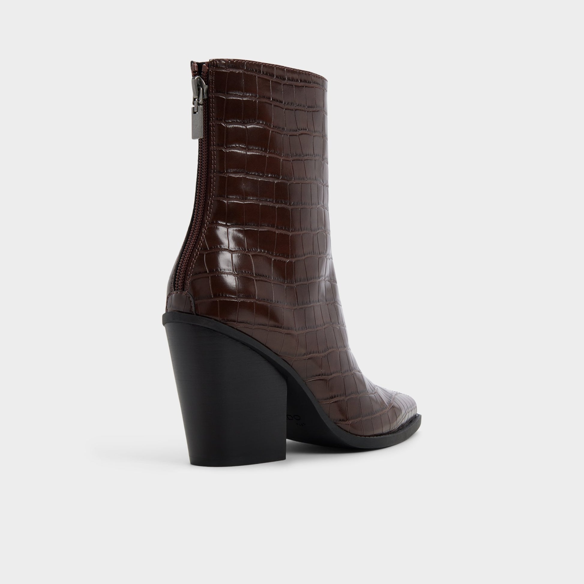 Three-quarter angle of Dark brown Norelle Ankle boot's back side
