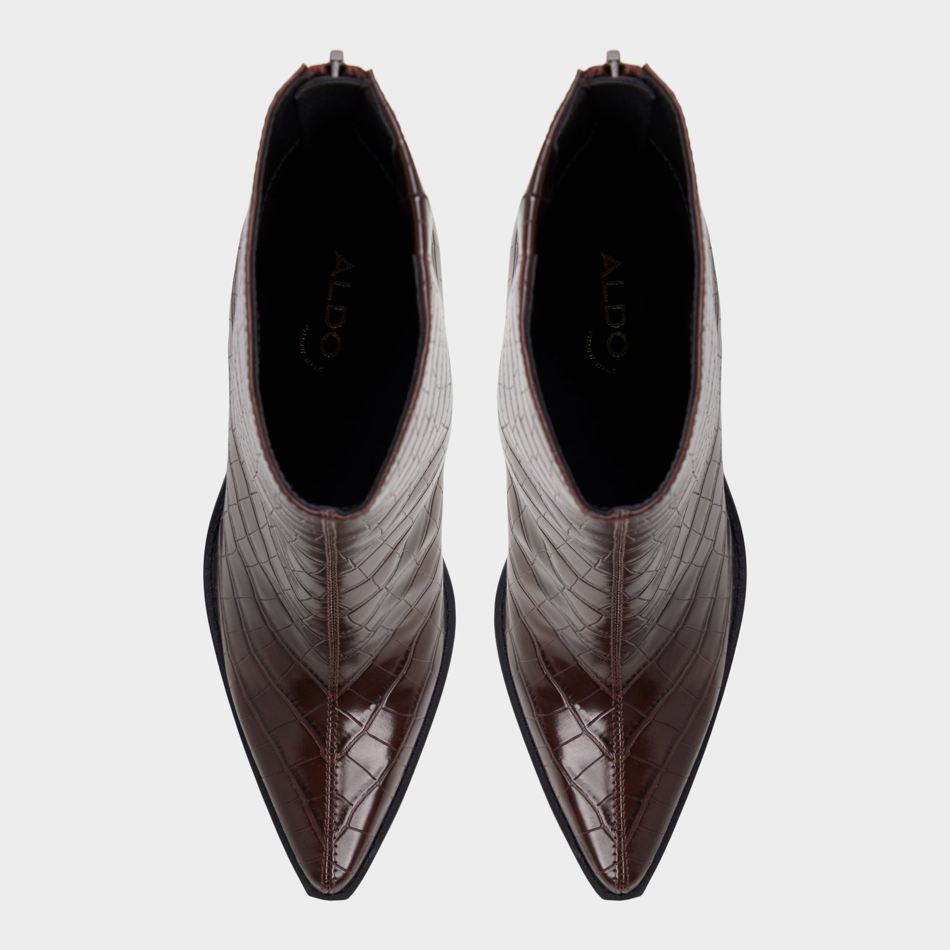 Top-down view of the Dark brown Norelle Ankle boot