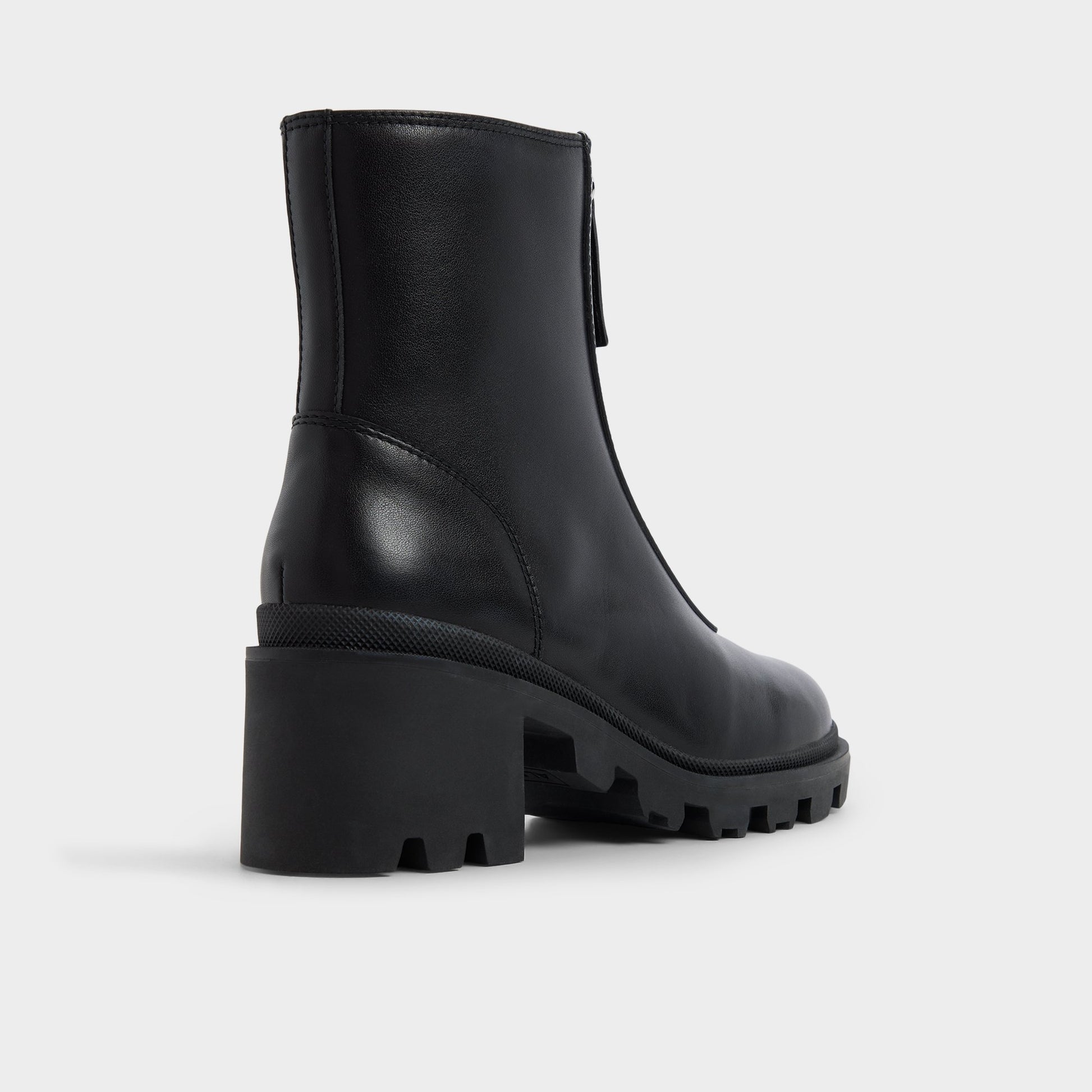 Three-quarter angle of Black Merielle Ankle boot's back side