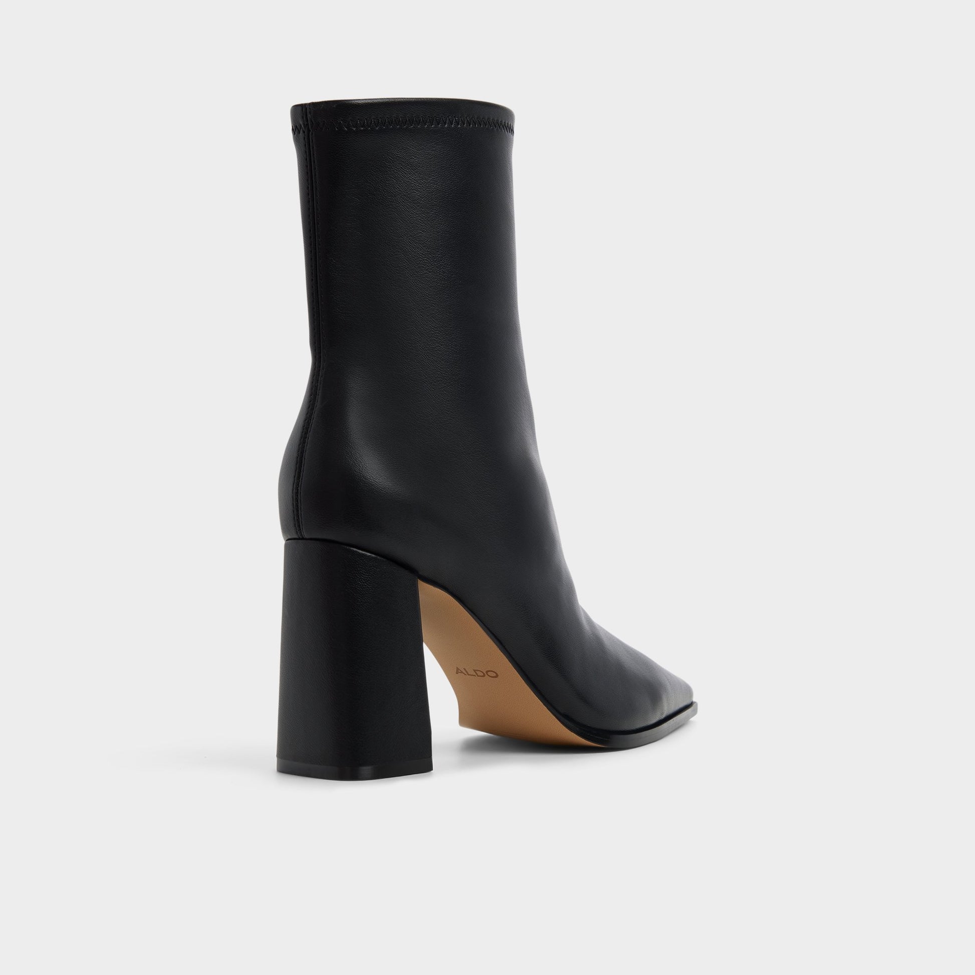 Three-quarter angle of Black Figgy Ankle boot's back side