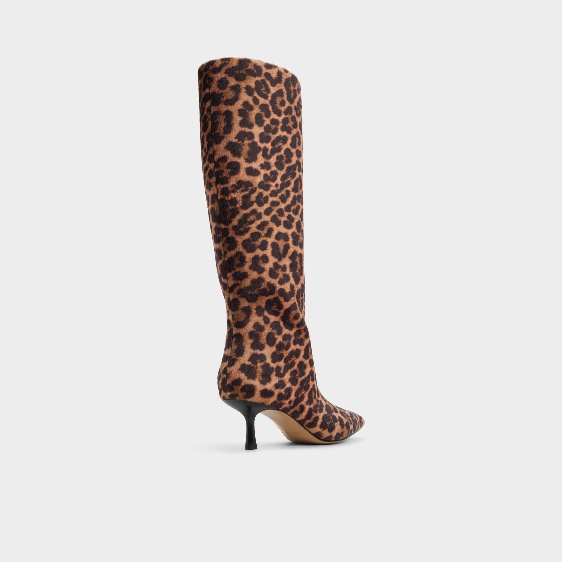 Three-quarter angle of Open brown Selora Knee-high boot's back side