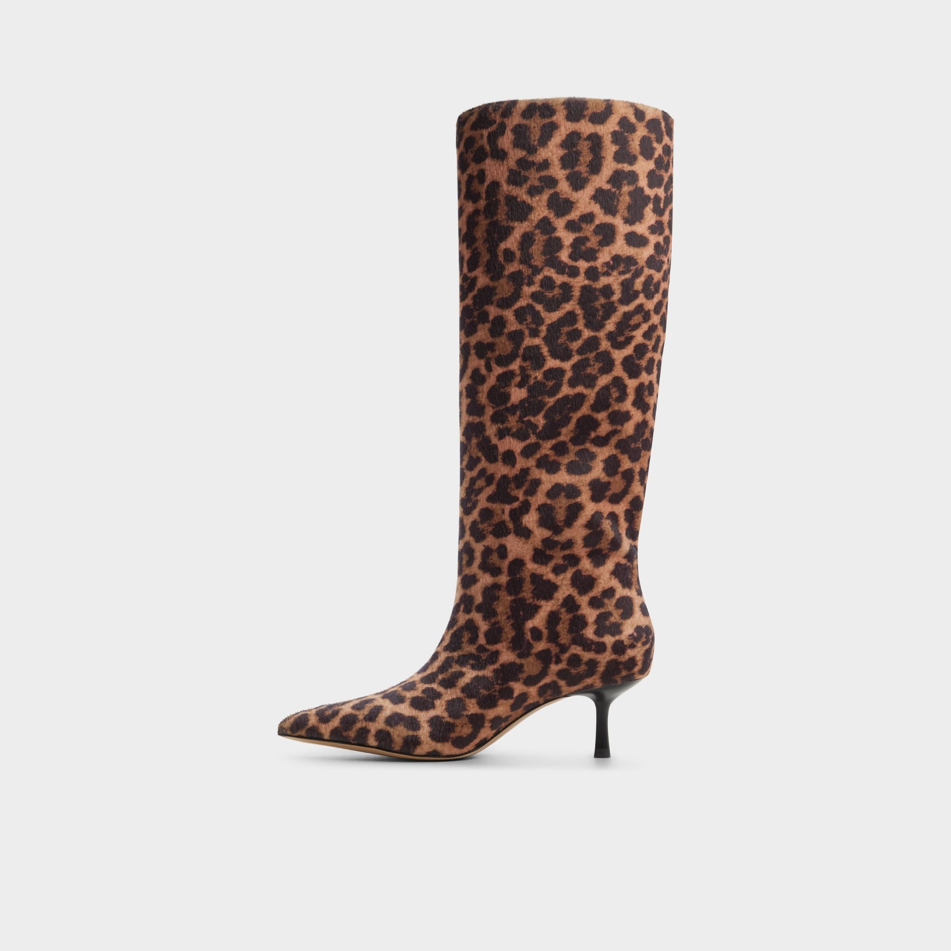 Side view of Open brown Selora Knee-high boot