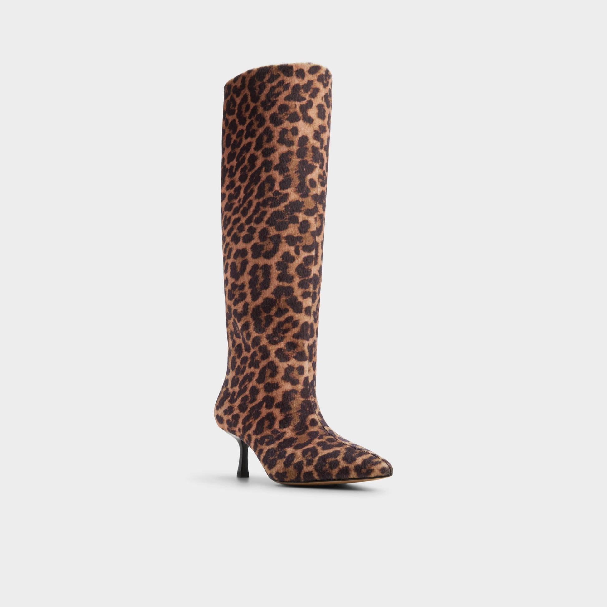 Three-quarter angle of Open brown Selora Knee-high boot's front side