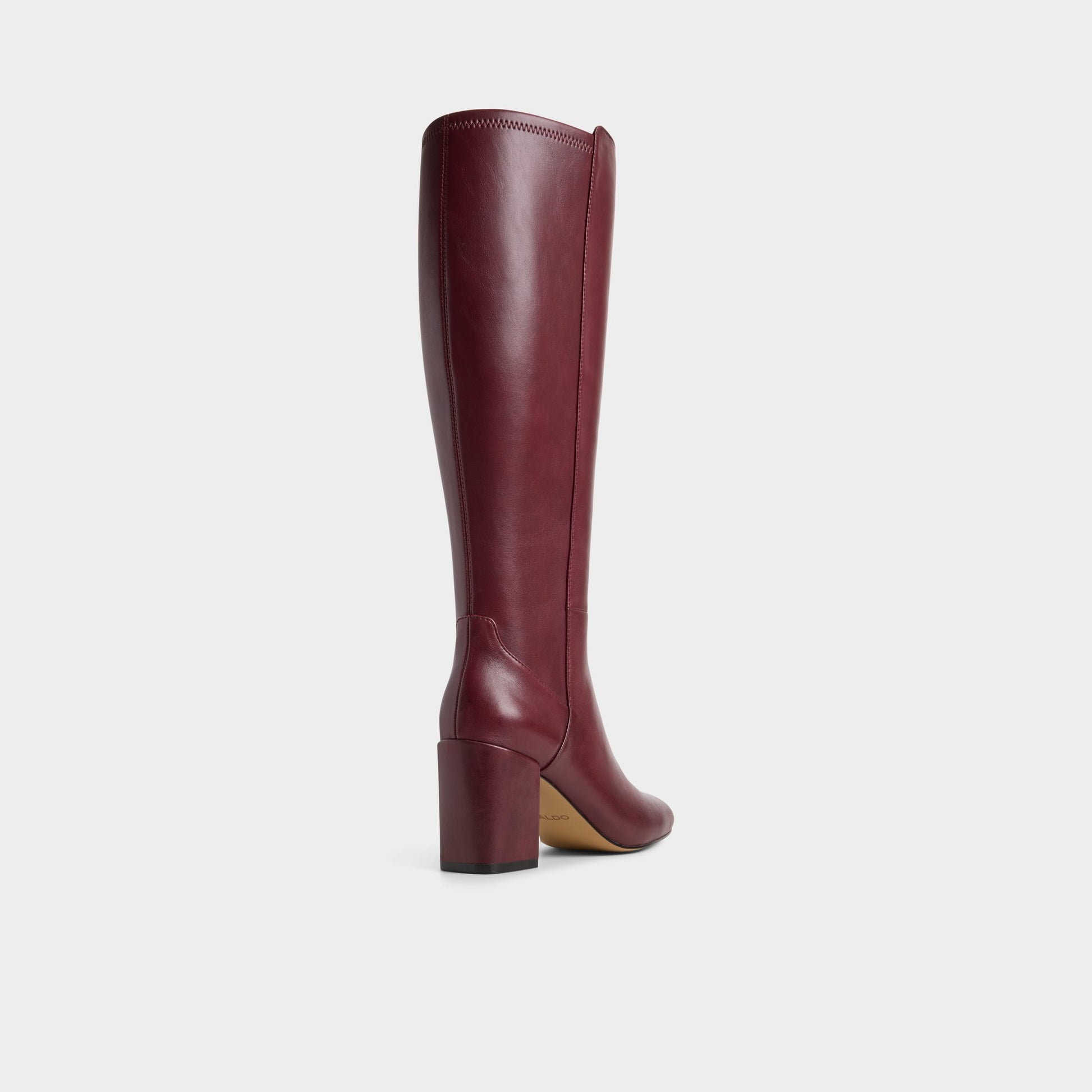 Three-quarter angle of Bordo Satori-wc Knee-high boot's back side