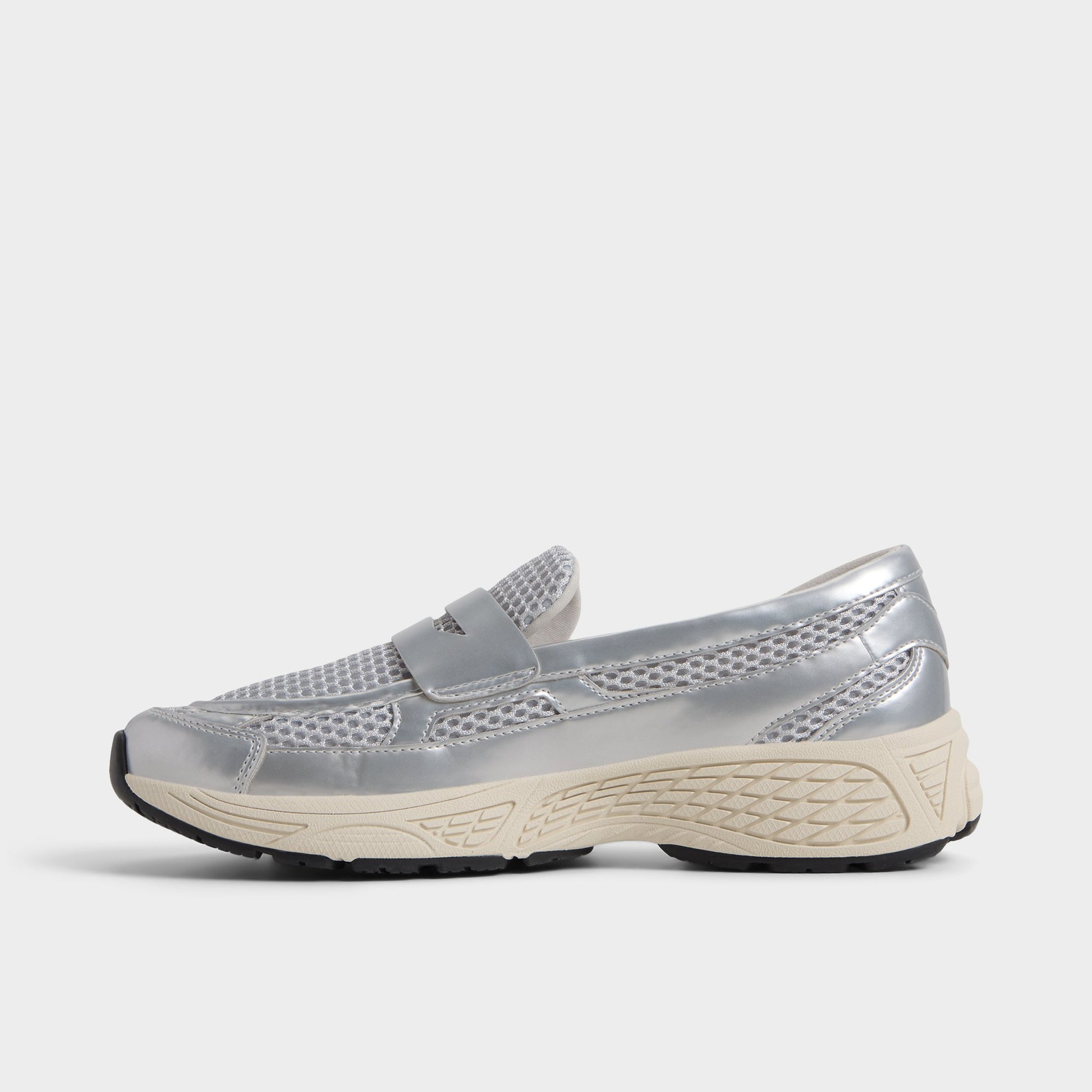 Side view of Silver Loffy Loafer