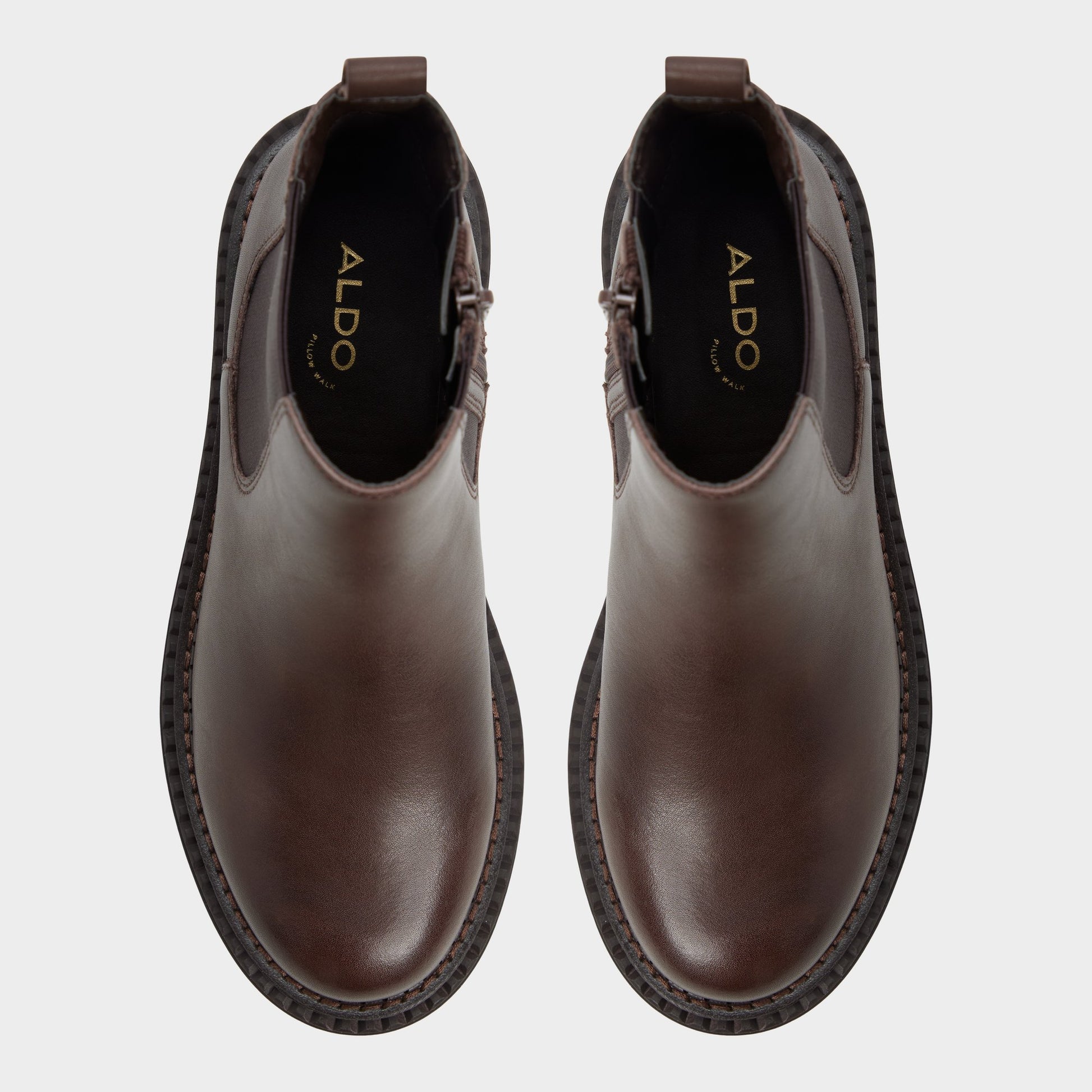Top-down view of the Dark brown Bestina Chelsea boot