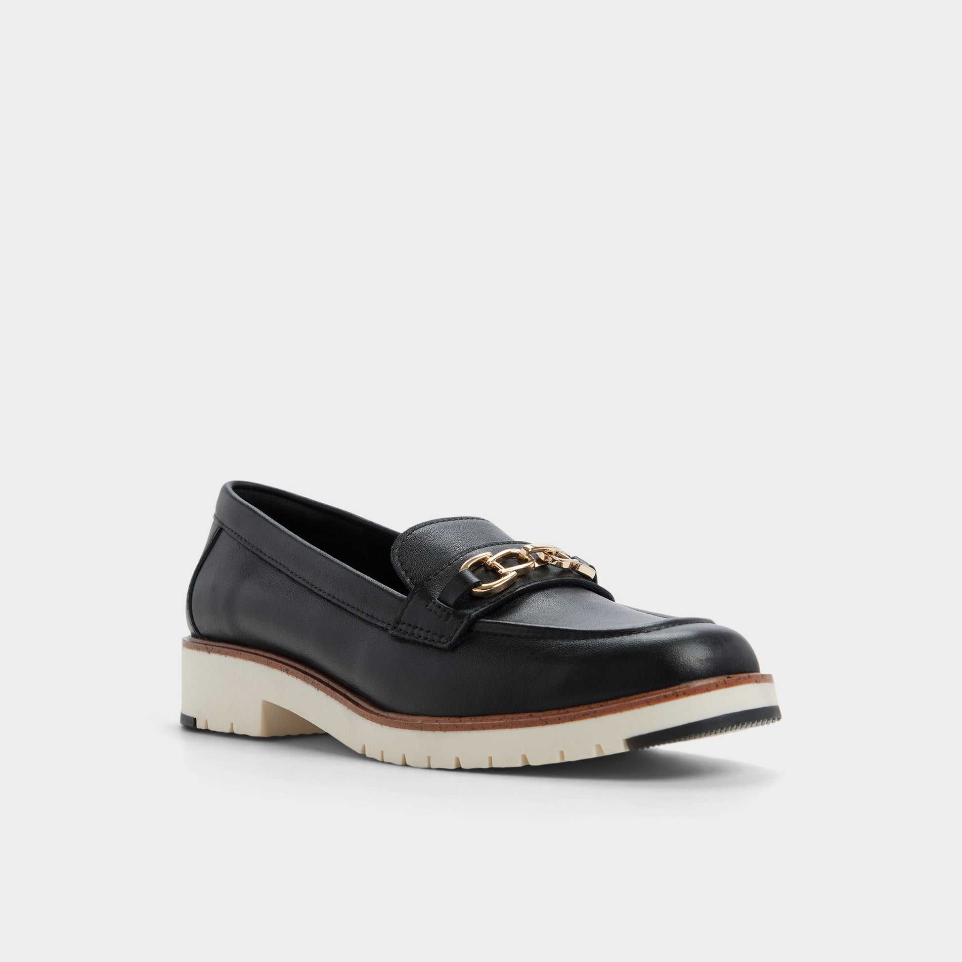 Three-quarter angle of Black Ibreflex Loafer's front side