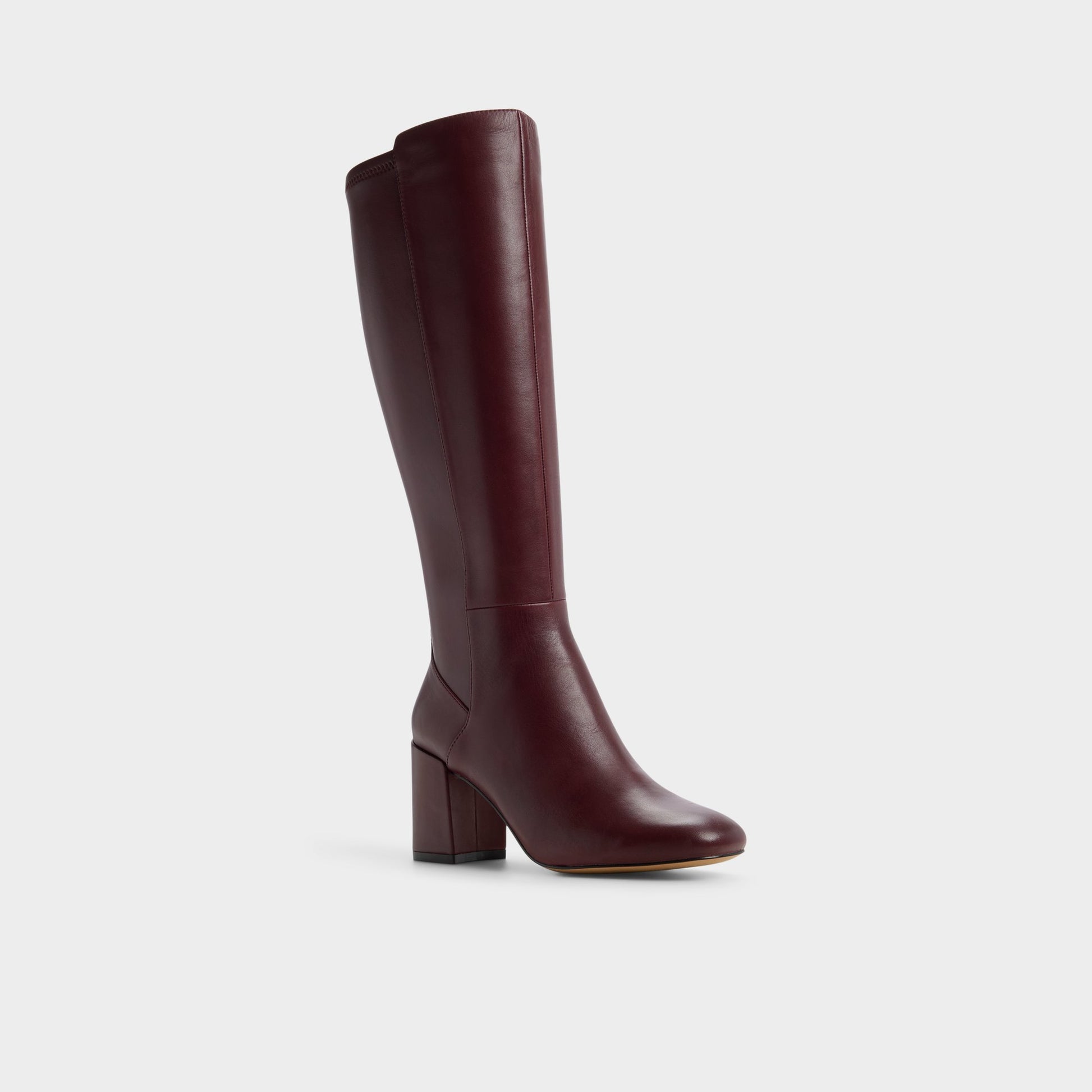 Three-quarter angle of Bordo Satori Knee-high boot's front side